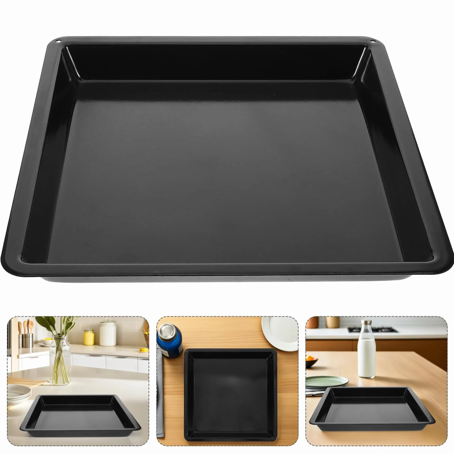 LIFKOME Blacha Do Pieczenia Stali Węglowej Do Serwowania Z Powłoką Nieprzywierającą - 322 X 322 X 32 Cm Do Pieczenia W Cateringu I Na Dużą Skalę