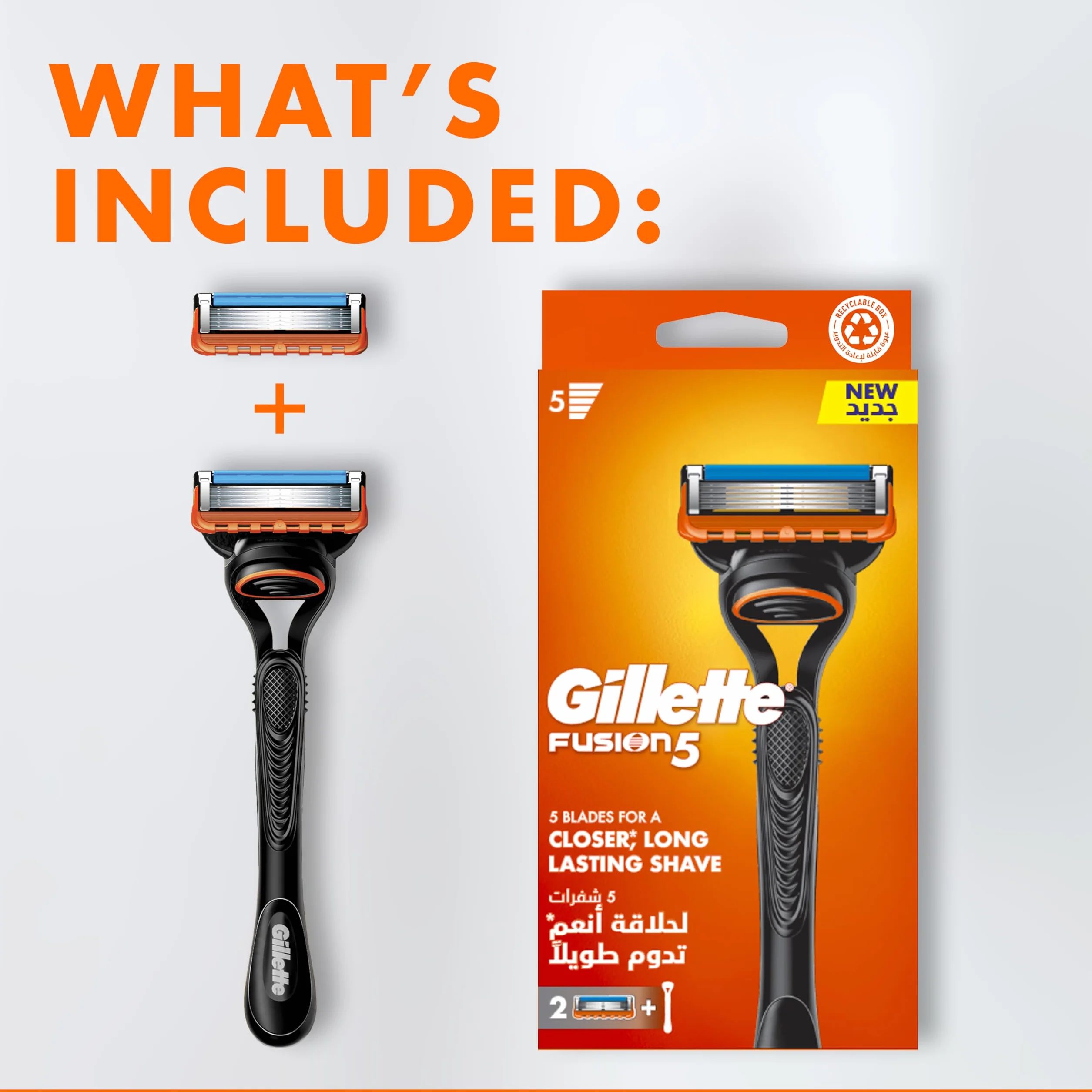 Gillette - Fusion Razor + 2 ostrza