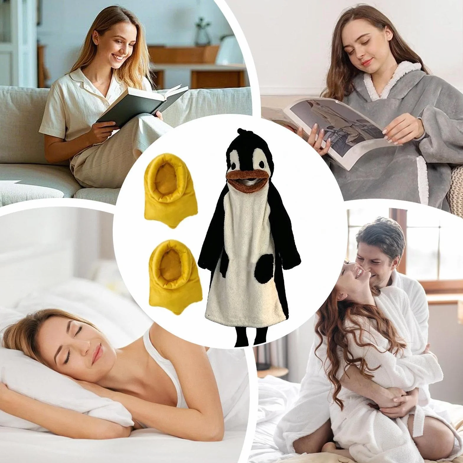 Pingwin Onesie dla Dorosłych Miękka Piżama Zwierzęca do Spania | Kostium Pingwin dla Dorosłych Do Domu, Salonu, Łazienki, Halloween, Codziennego Noszenia, Imprez, Festiwali, Podróży