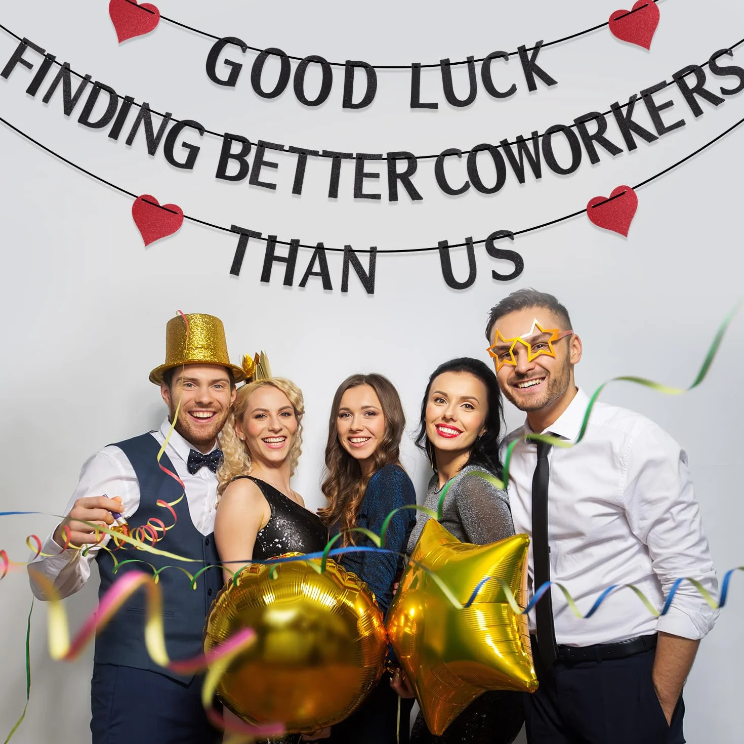 Good Luck Finding Better Coworkers Than Us Baner, Baner na Pozegnanie Wspólpracownika Dekoracje na Przyjecie Pozegnalne Baner na Szczescie Pozostawienie Dekoracji Dla Wspólpracowników