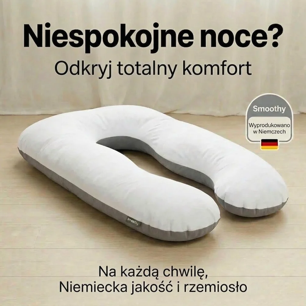 SMOOTHY XXL poduszka ciążowa dla osób śpiących na boku, poduszka do przechowywania, poduszka dla niemowląt i poduszka do karmienia w kształcie litery U, ze zdejmowaną i nadającą się do prania poszewką ze 100% bawełny (Classic XXL, 150 x 80 cm, Duo)