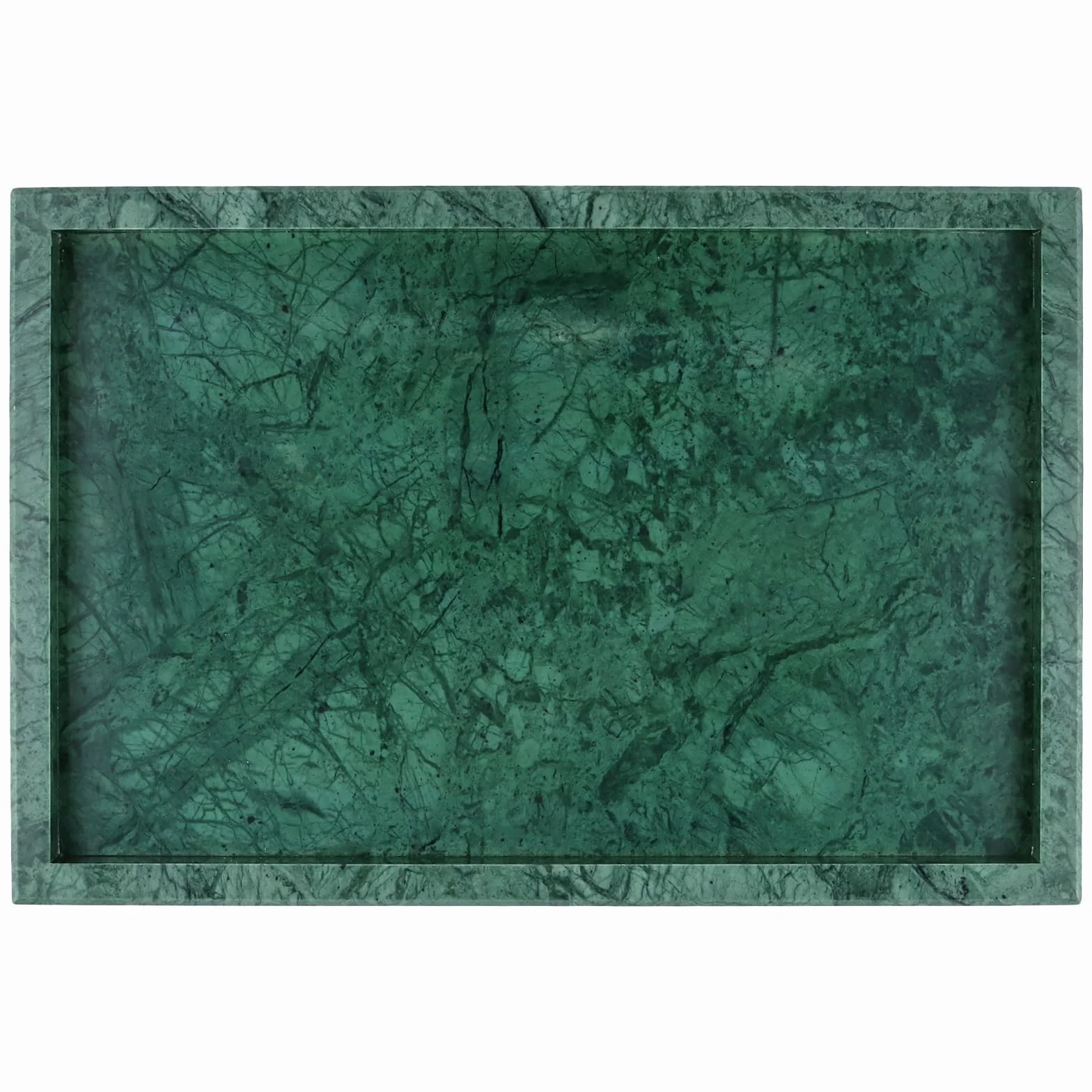 Marmurowa taca 30x20x3 cm zielona prostokątna deska do serwowania organizer na kosmetyki
