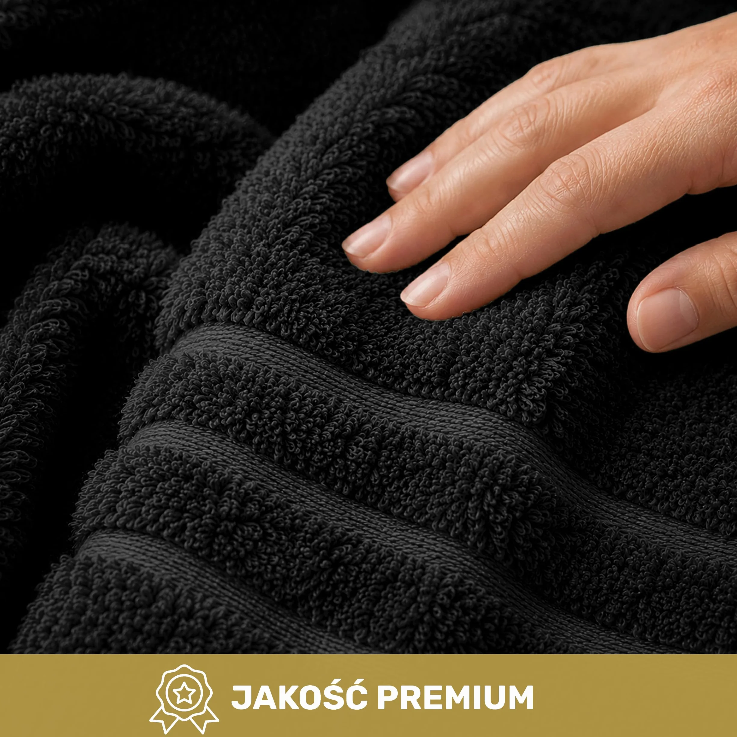 Lavea® Zestaw 4 ręczników kąpielowych 50x100 cm 100% bawełna – Miękkie i chłonne – Idealne jako ręcznik do rąk, ręcznik kuchenny lub do twarzy do domu, hotelu i spa – Czarny
