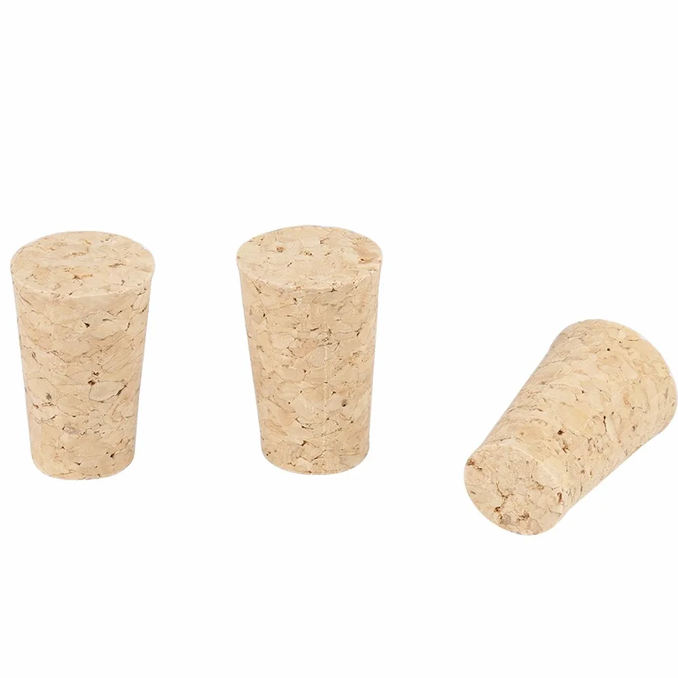 Naturalne korki do wina – 10 szt. naturalnych drewnianych korkowych korków, szczelne, zwężane, puste korki do wina, butelki z korka, rzemiosło do butelek wina, alkoholu (2,2 x 3,5 x 1,7)