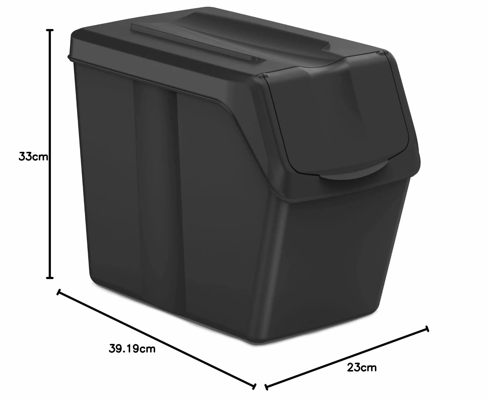 Keden SORTI BOX Kosze na śmieci Zestaw Koszy Pojemników do Segregacji Śmieci 3x20l - Czarny Recycling