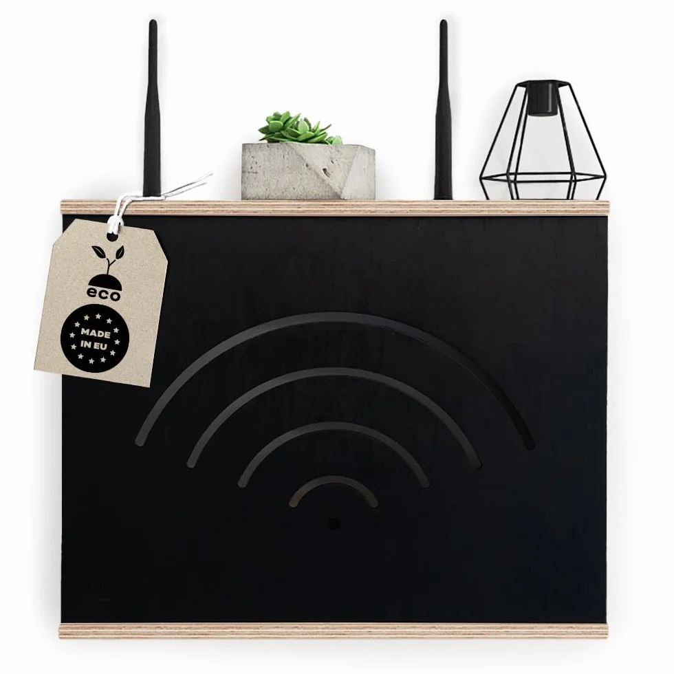 MOE UHANE Szafka do przechowywania routerów, skrzynka na routery, skrzynka na routery, skrzynka ścienna, półka WiFi, wyprodukowana w UE (40 x 9,5 x 32)