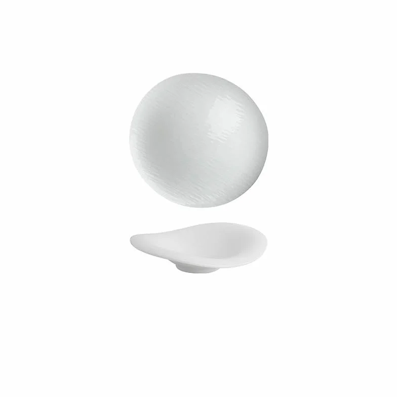 Ceramiczna zastawa stołowa Kuchnia o specjalnym kształcie miska na zupę salaterka deserowa biała ceramiczna nieregularna naczynie talerz do zupy restauracja hotelowa zastawa stołowa (Color : 8 inches