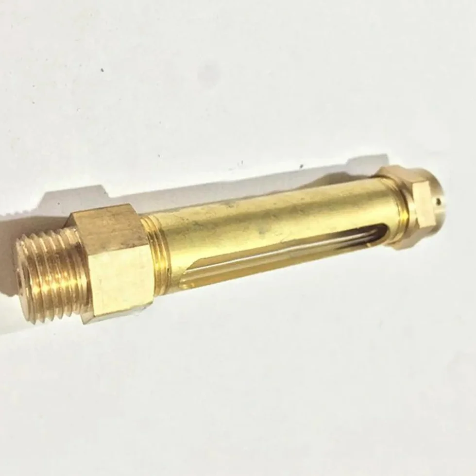 Oil Level Indicator, Length 80/100/150/200mm M10 M12 M16 1/4" 3/8" 1/2" BSP Lube Devices Brass Oil Level Gauge Indicator Sight Glass for Lathes Sump 1PC(Length 100mm,1/2")