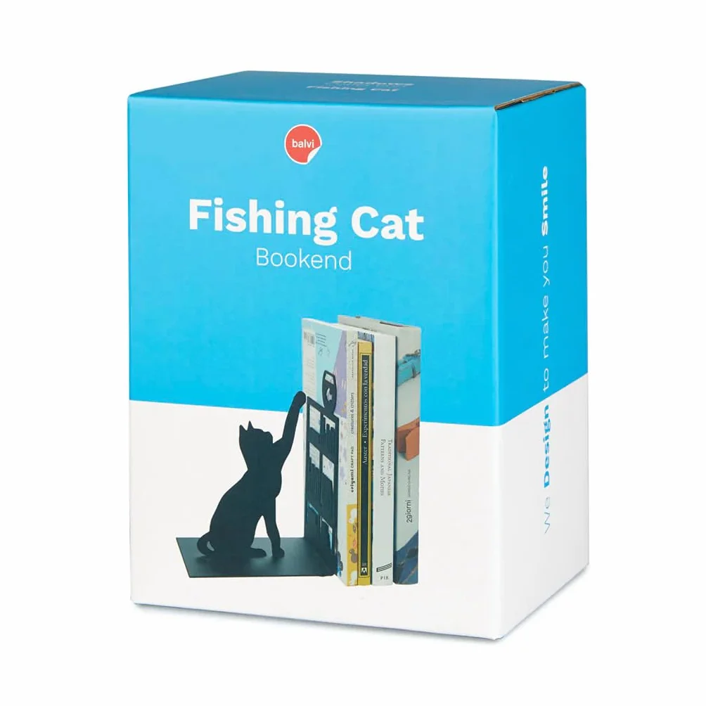 Balvi Fishing Cat Opaska na książki Kolor Czarny Dekoracyjna Opaska z kotem, biblioteką i