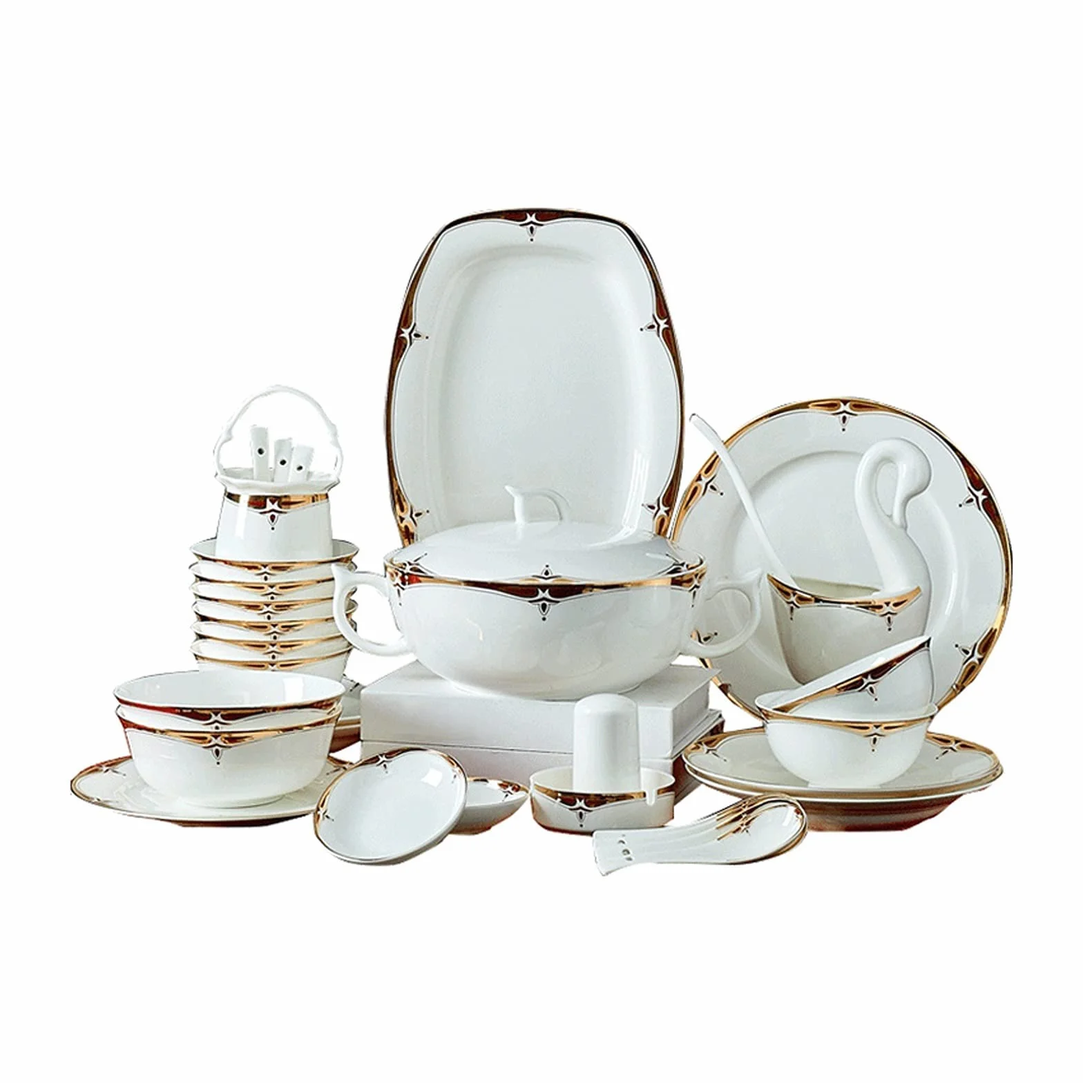 Zestawy obiadowe Zestaw naczyń, Ceramiczna zastawa stołowa Zestaw 60 szt., Prosty zestaw zastawy stołowej Zestaw ceramicznych zastaw stołowych do użytku domowego