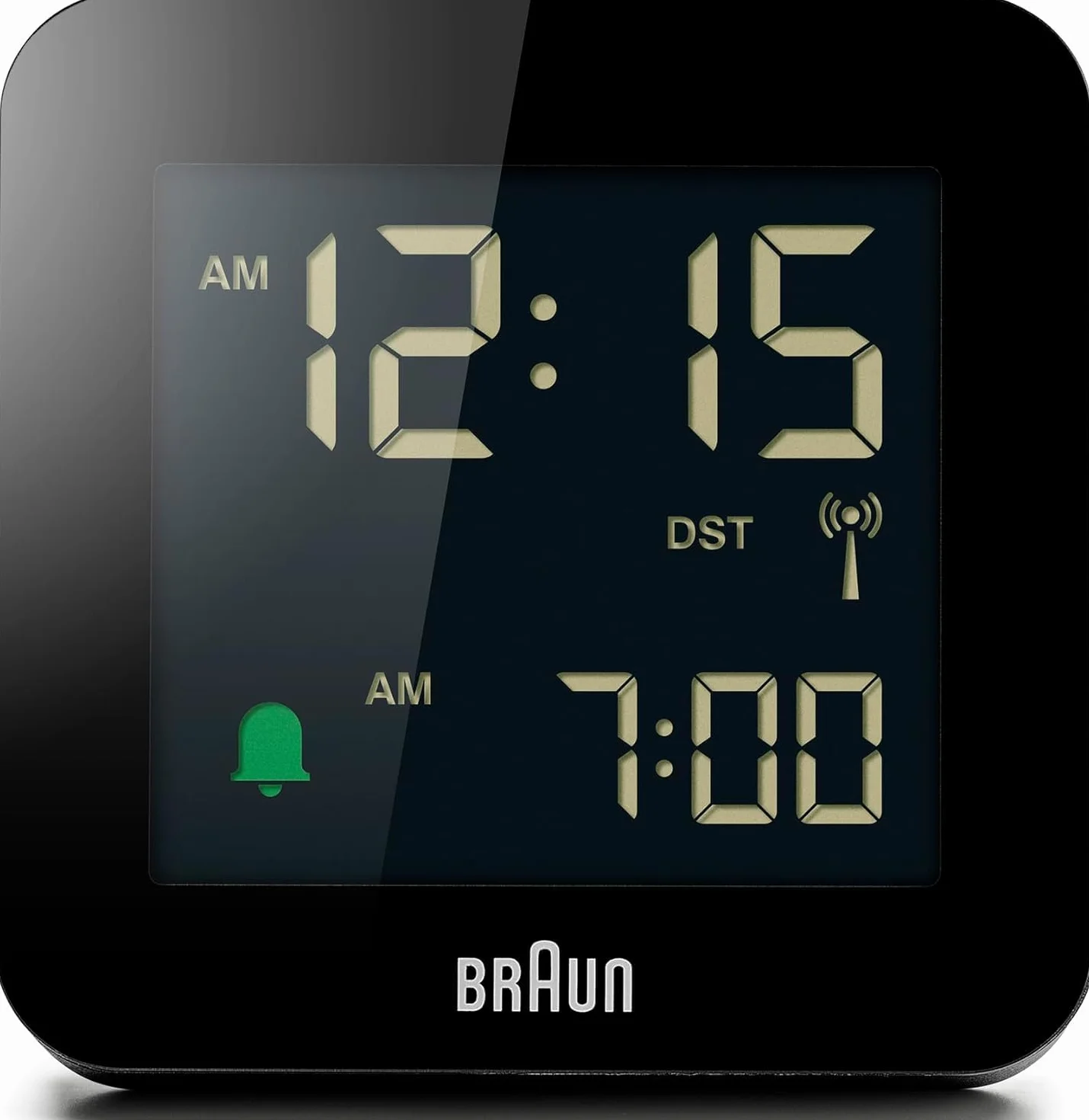 Braun Cyfrowy budzik, funkcja drzemki, ujemny wyświetlacz LCD, funkcja szybkiego ustawiania, alarm Crescendo, czarny, model BC09-DCF