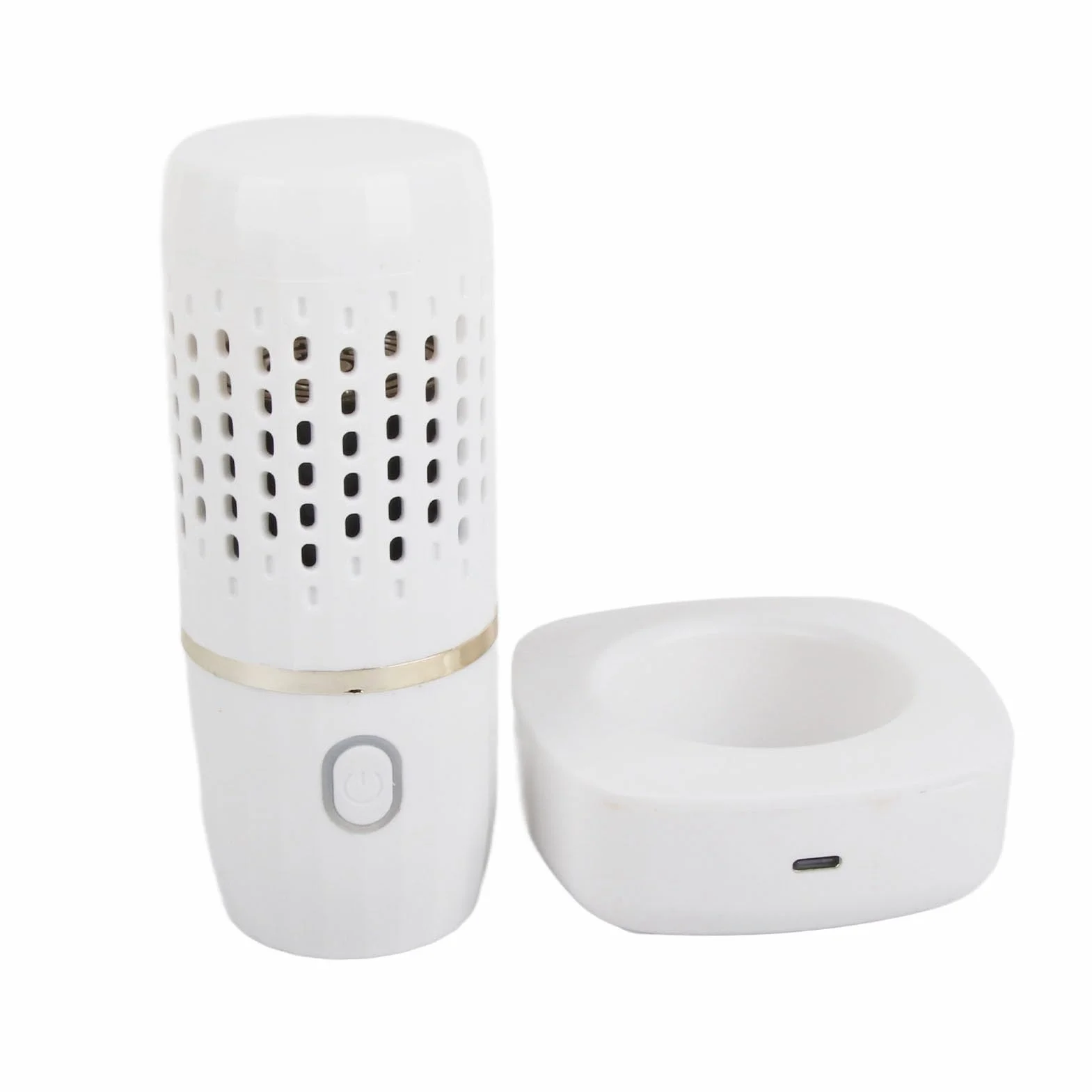 Pralka do Owoców i Warzyw, Bezprzewodowe ładowanie USB Przenośny środek do Czyszczenia Owoców i Warzyw Kształt Kapsułki Mini Oczyszczacz Owoców Oczyszczacz żywności z Podstawą do(Biały)