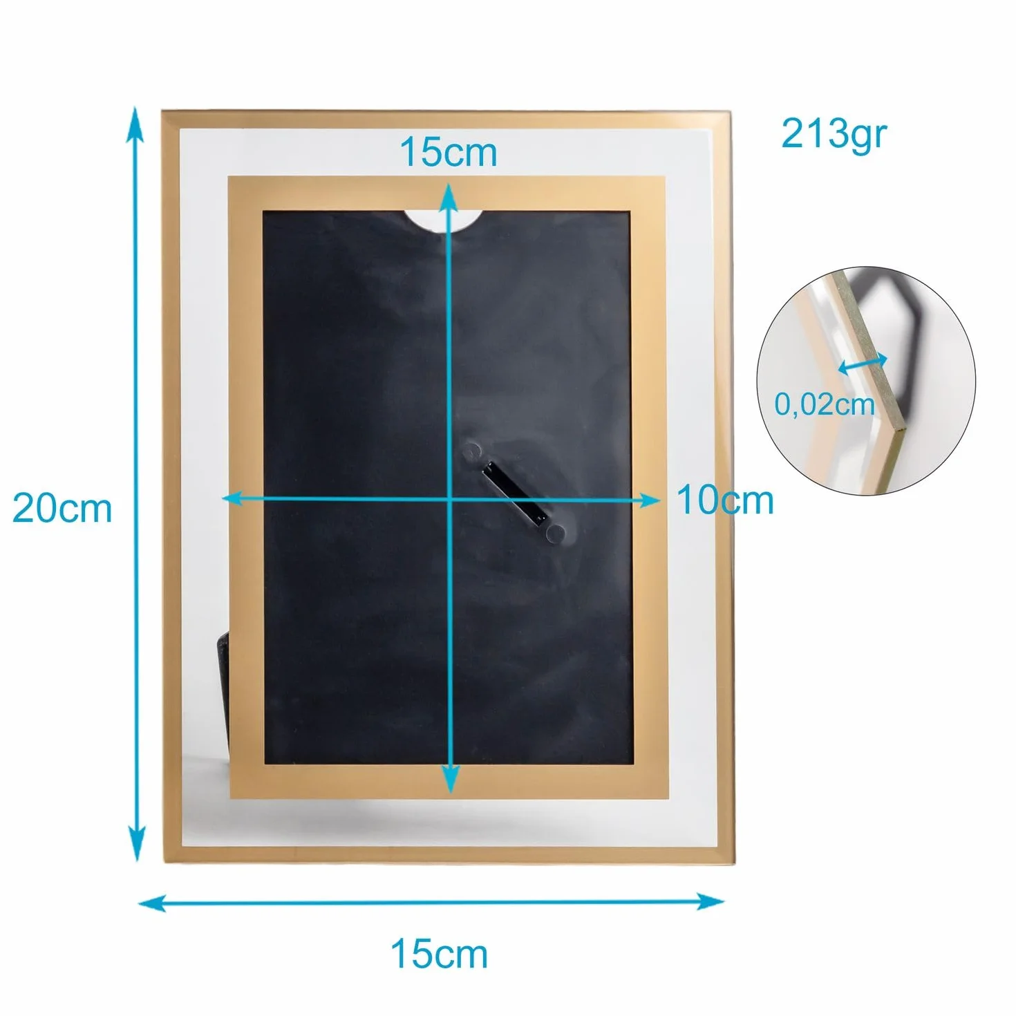 Intirilife szklana ramka na zdjęcia w kolorze złotym - 15x10 cm na zdjęcia i obrazki - do zdjęć niemowlęcych, rodzinnych, ślubnych - odpowiedni prezent na specjalne okazje