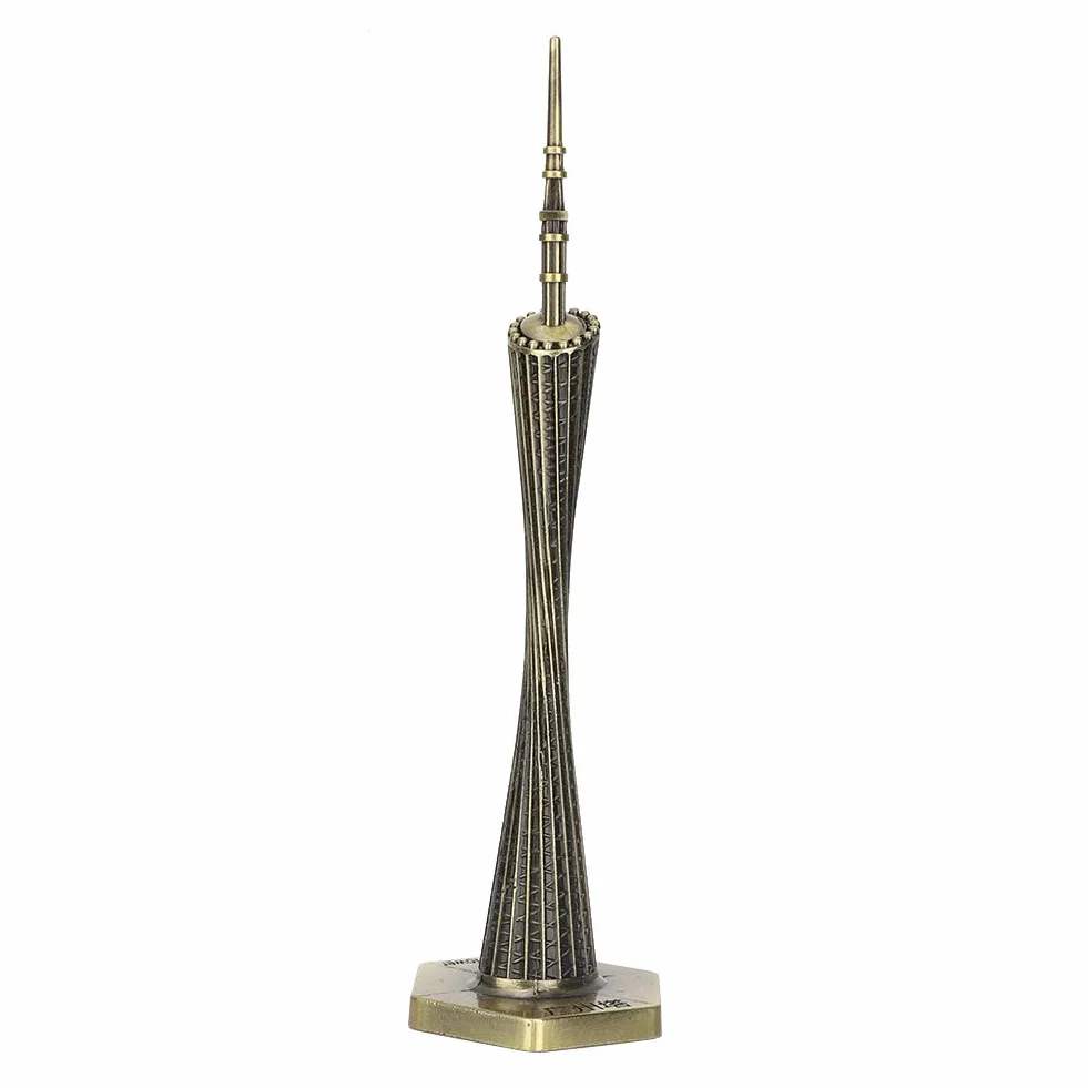 Chinese Landmark Tower Modell Canton Tower Modell Kleine Taille Vintage Für Bürodekoration(bronze)