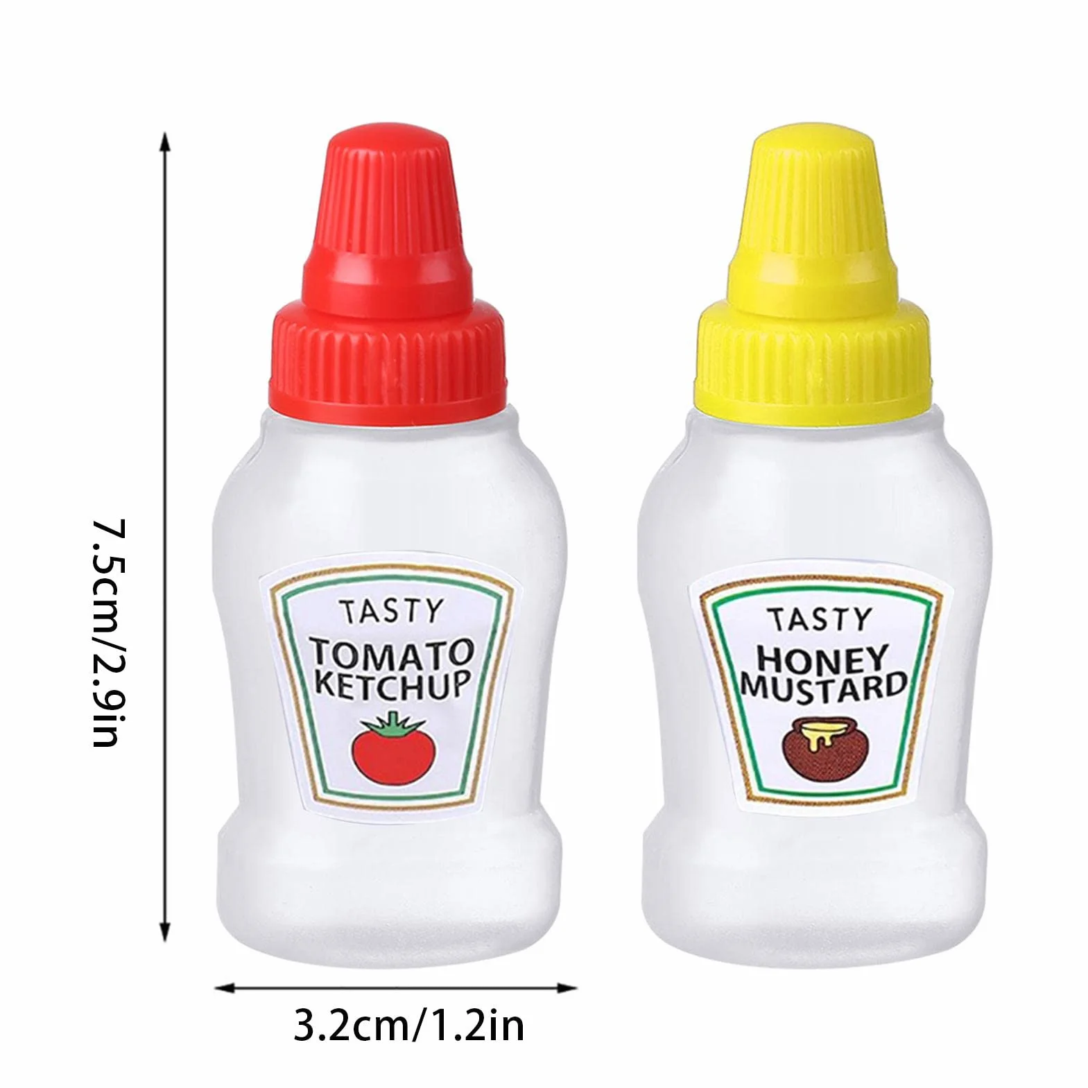2 butelki do keczupu pomidorowego 25 ml wyciskane butelki sos puste butelki do wyciskania wielokrotnego nape?niania ketchup miód pojemniki sa?atk? butelki przeno?ne s?oiki sos pude?ko