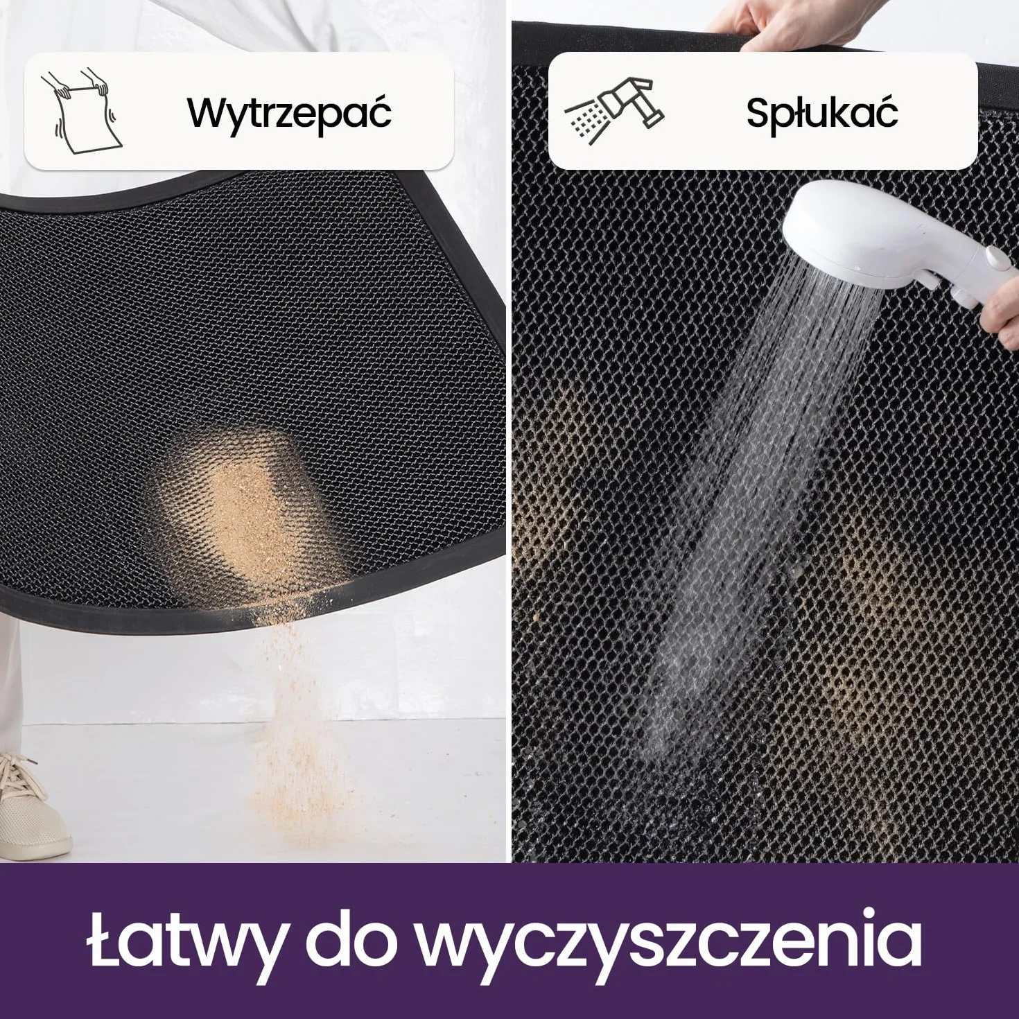 DEXI Wycieraczka 80 x 120 cm, antypoślizgowa wycieraczka do wewnątrz, niskoprofilowa, do użytku wewnątrz i na zewnątrz, przy wejściu, na taras, do ogrodu, ciemnoszara