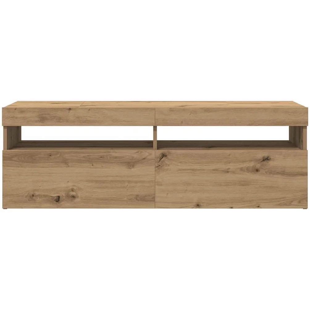 vidaXL Szafka pod TV z oświetleniem LED, dąb artisan, 120x35x40 cm