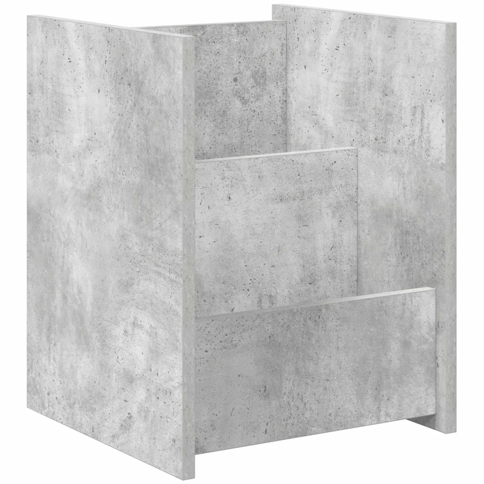 Générique Prostokątny stojak na czasopisma szary beton 35x35x45 cm z drewna inżynieryjnego, półka na czasopisma do przechowywania książek i dokumentów, nowoczesny design do salonu lub biura, montaż