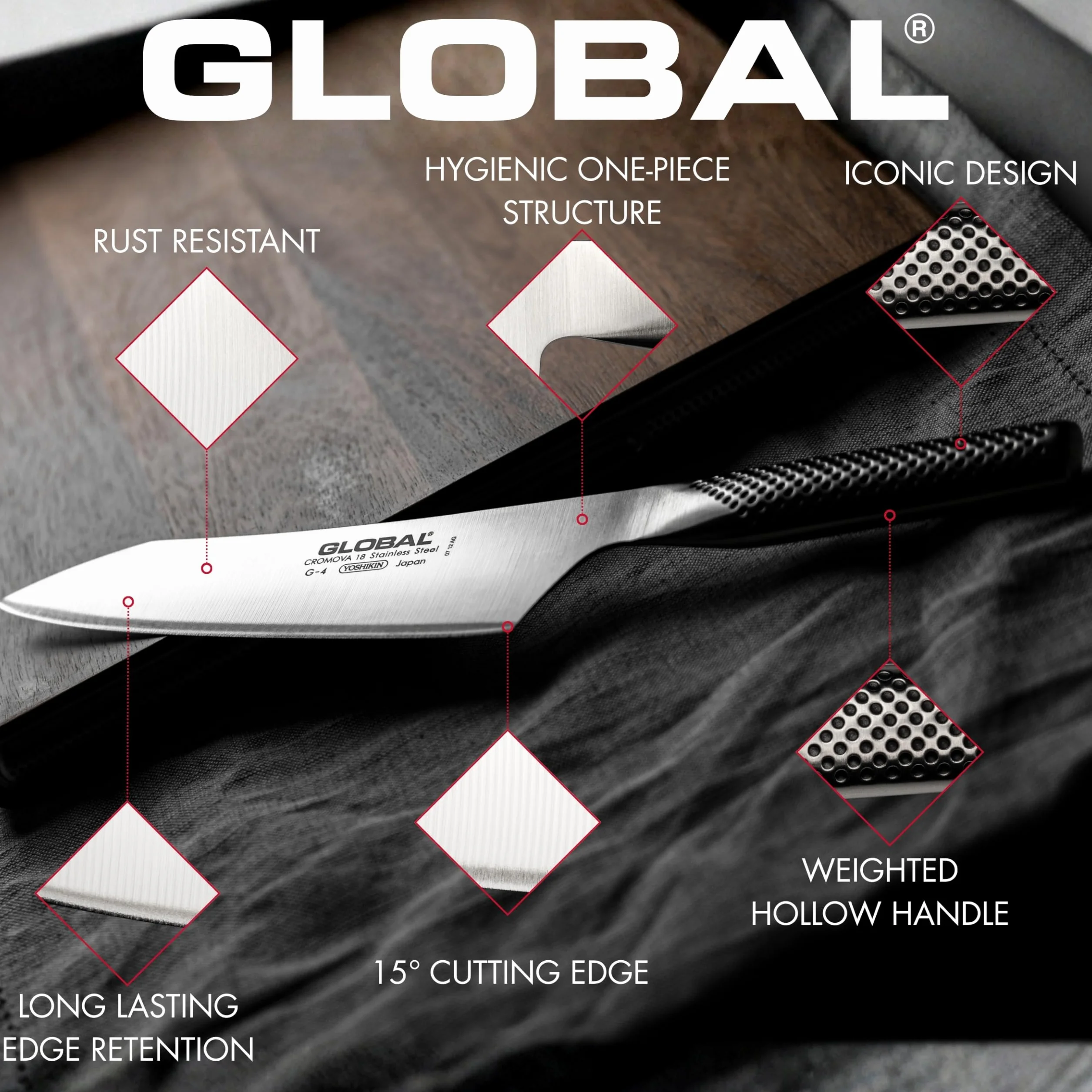 Global GF-27 nóż do mięsa, 16 cm