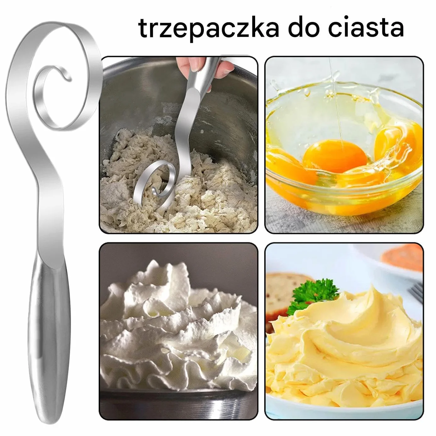 CHIBK, chleb do chleba | Mikser manualny do gotowania chleba | Wielopoziomowe ciasto ze stali nierdzewnej