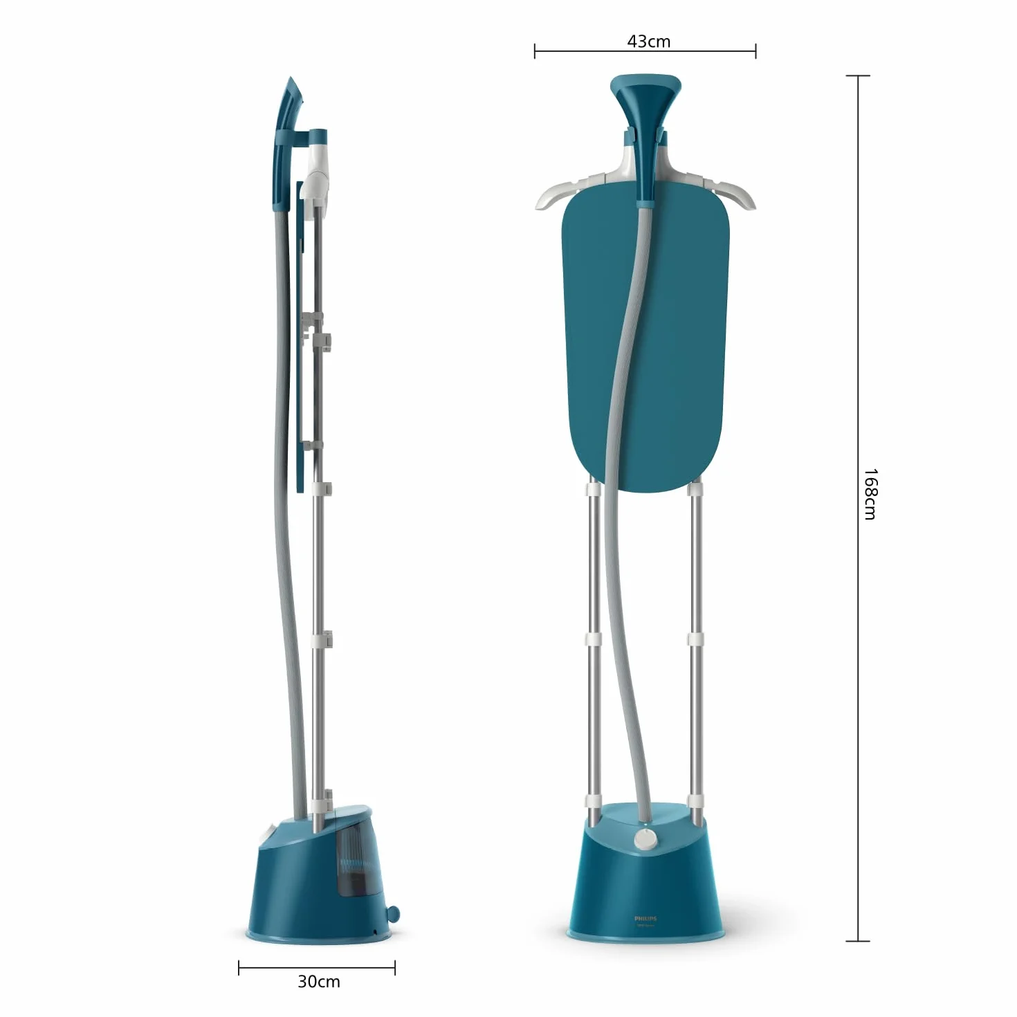 Philips Parownica stojąca do ubrań z serii 1000, 1800 W, duży zbiornik na wodę 1,8 l, zintegrowana deska StyleBoard, 3 ustawienia pary, łatwe usuwanie zmechaceń (STE1040/20)