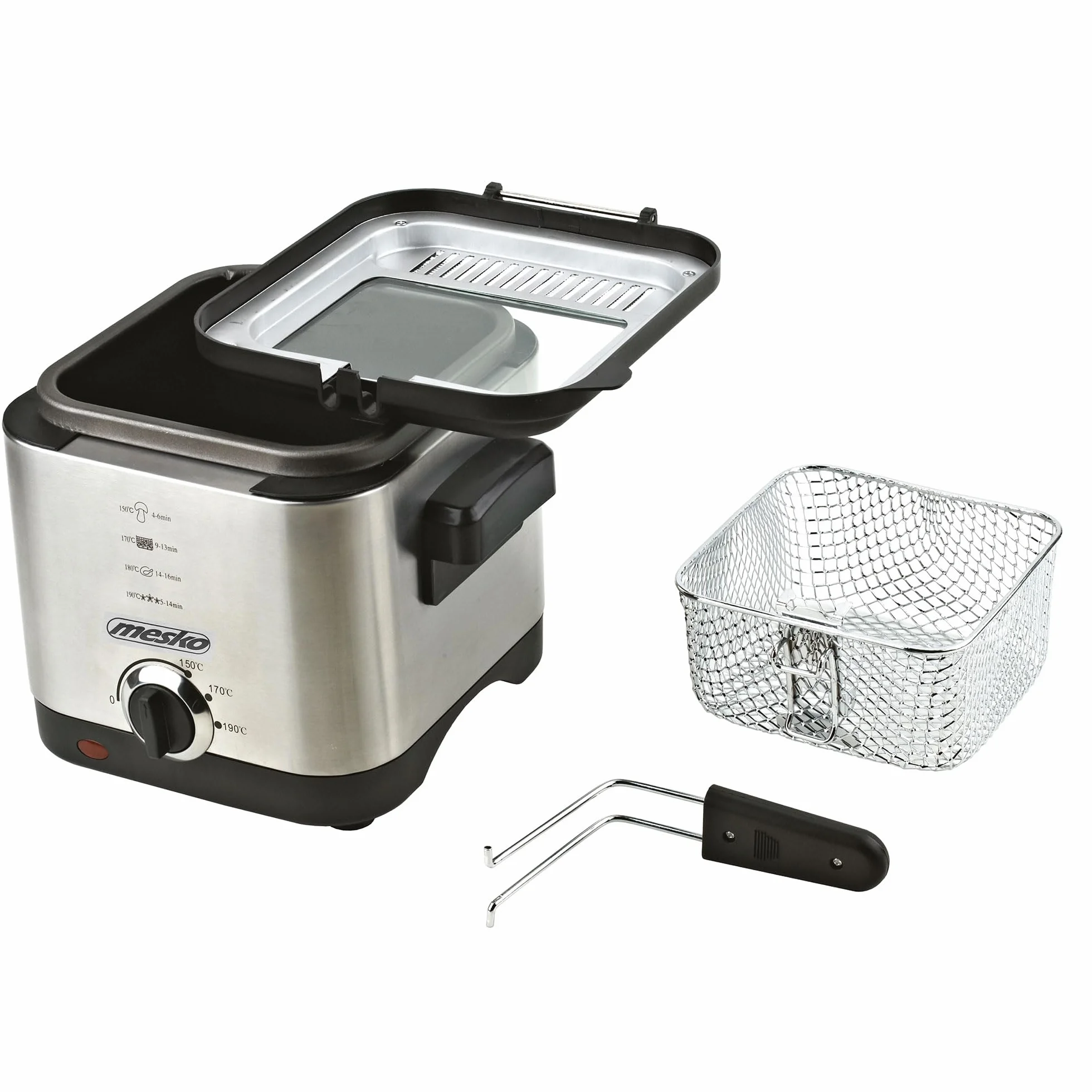 Adler frytkownica do głębokości 1,5 litra o mocy 900 W MS 4910, srebrna