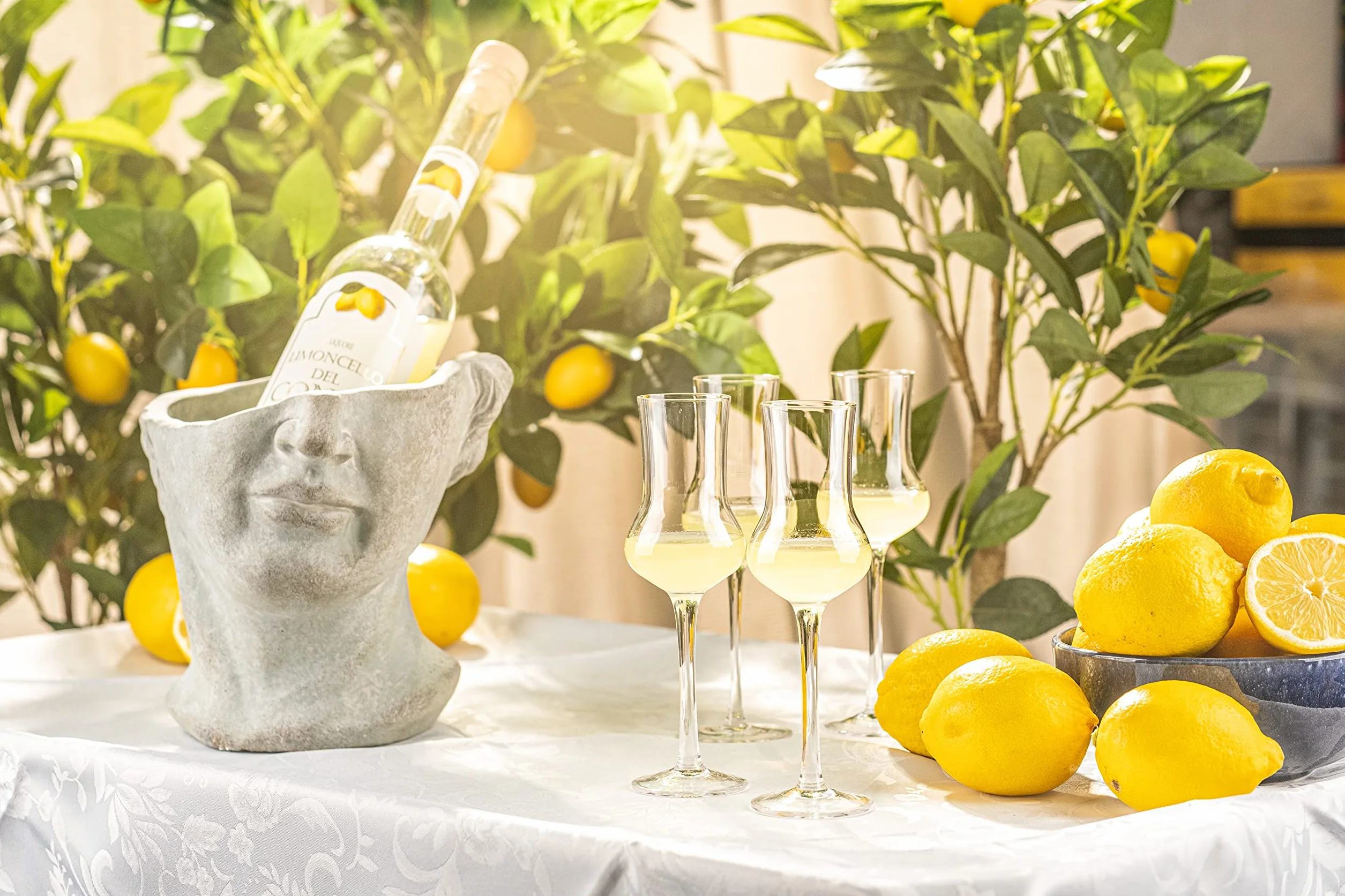 Crystal Limoncello Szklanki do kordialu, zestaw 4 sztuk, wysokie, o długości 100 ml, do popijania aromatycznego alkoholu, napoju po kolacji, aperitifu, trawienia, eleganckie kieliszki w kształcie