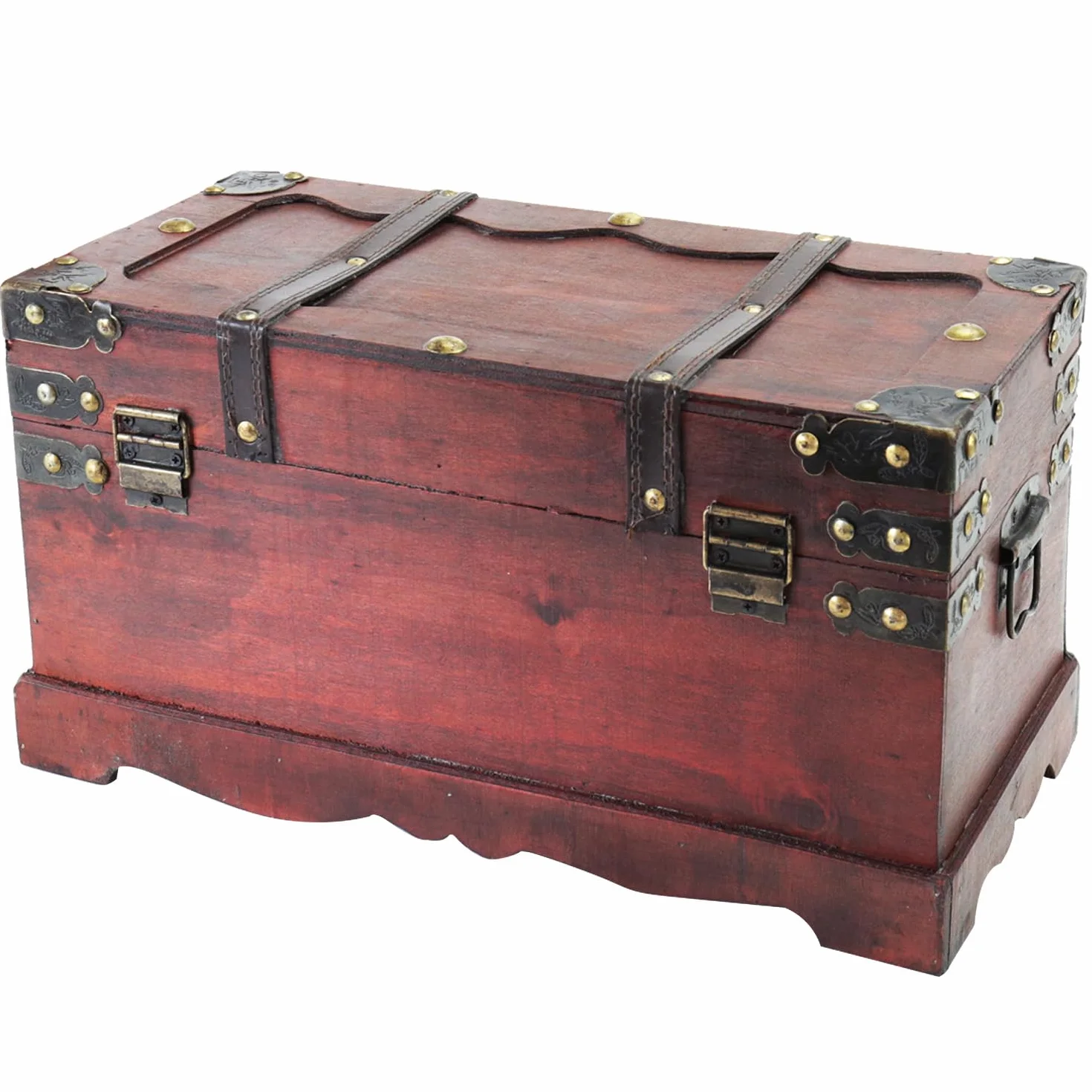 Skrzynia na skarby drewniana HMF 6400-140 z zamkiem 40x19x22 cm