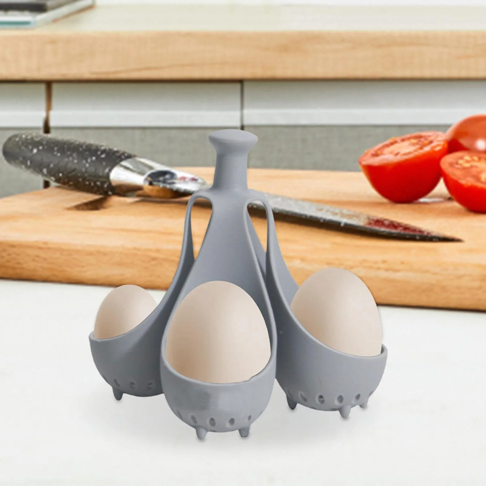 Silicone Egg Cooker Cups Egg Poacher Set 5.12x5.12x4.92 Inches High Temperature Resistant Dishwasher Safe