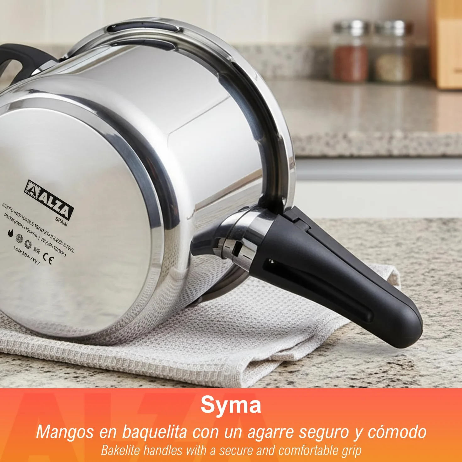 Alza Syma 4+6L szybkowar ekspresowy Duplex, stal nierdzewna 18/10, 5 systemów bezpieczeństwa, wszystkie rodzaje kuchenek, indukcja, oszczędność energii