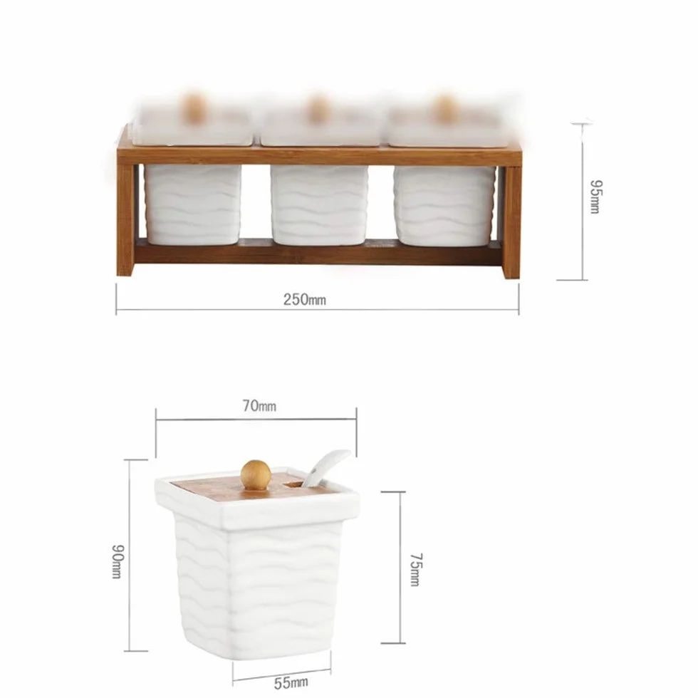 Słoiki Na Przyprawy Przybory Kuchenne Słoik Na Przyprawy Prosty Ceramiczny Pojemnik Na Przyprawy Dozownik Pojemnik Na Sól Pojemnik Na Przyprawy,White-One Size