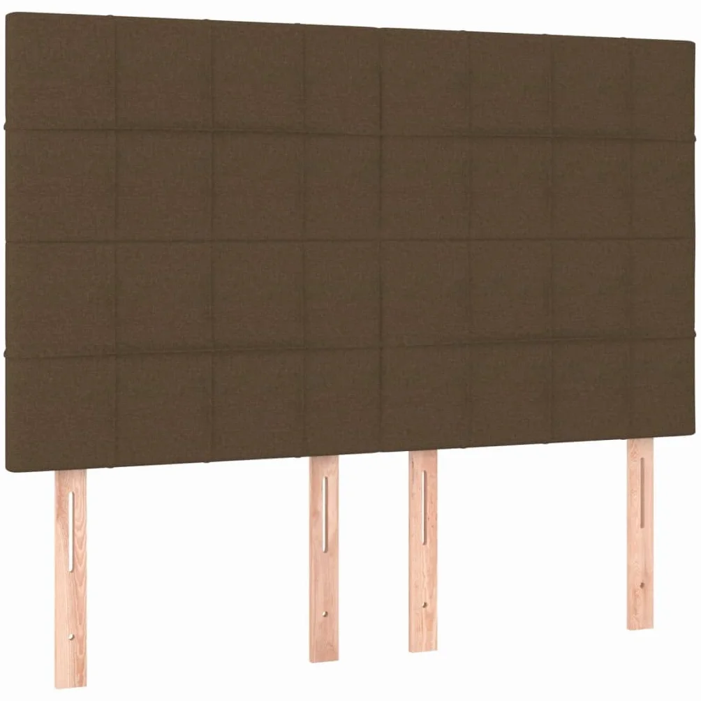 Tkanina Regulowany zagłówek Łóżko kontynentalne Brąz 140x190 cm | Łóżko kontynentalne z materacem i ochraniaczem, brązowe, tkanina, 140x190 cm, średnio twarde, sprężyny kieszeniowe,