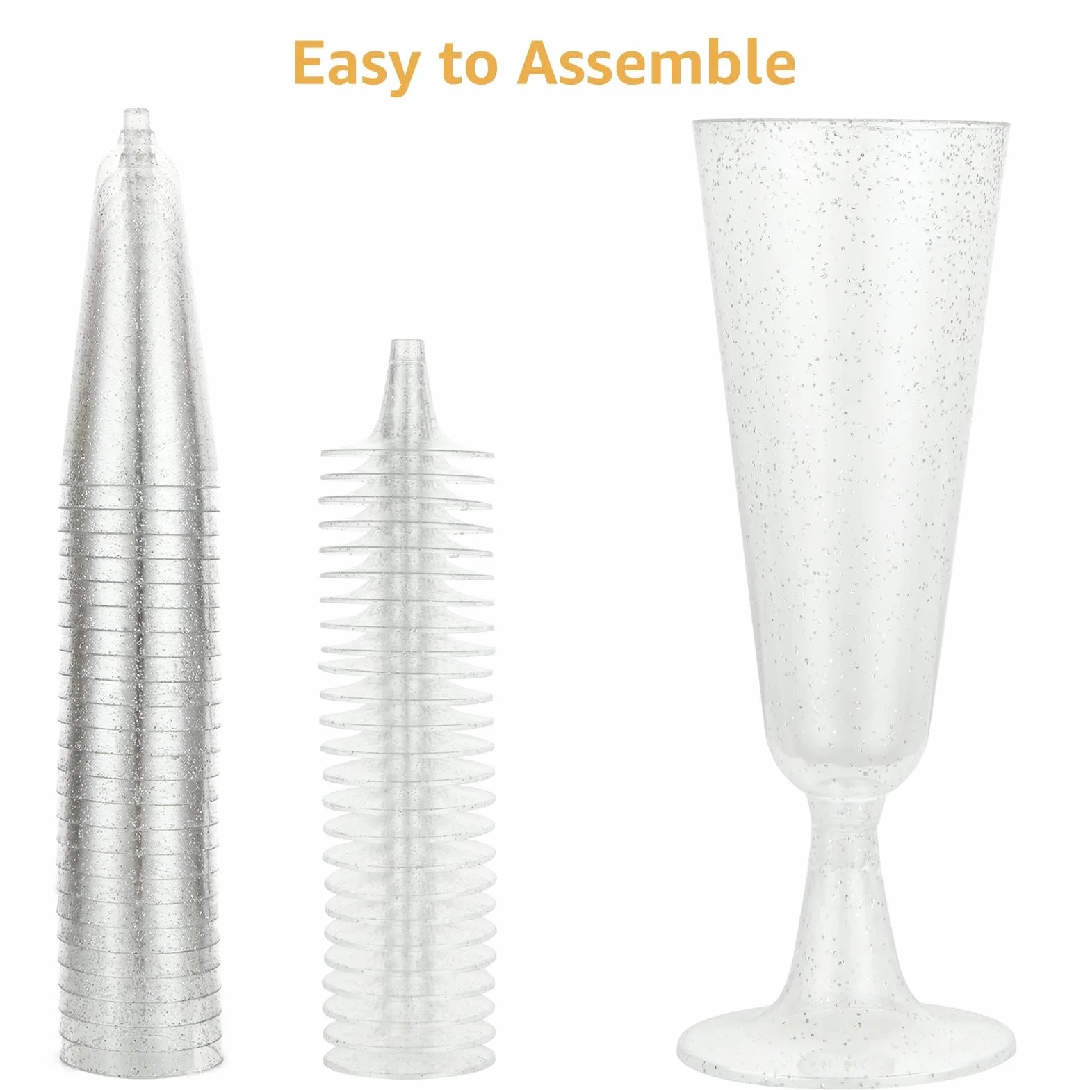 Plastikowe kieliszki do szampana 160ml 100 sztuk przezroczyste