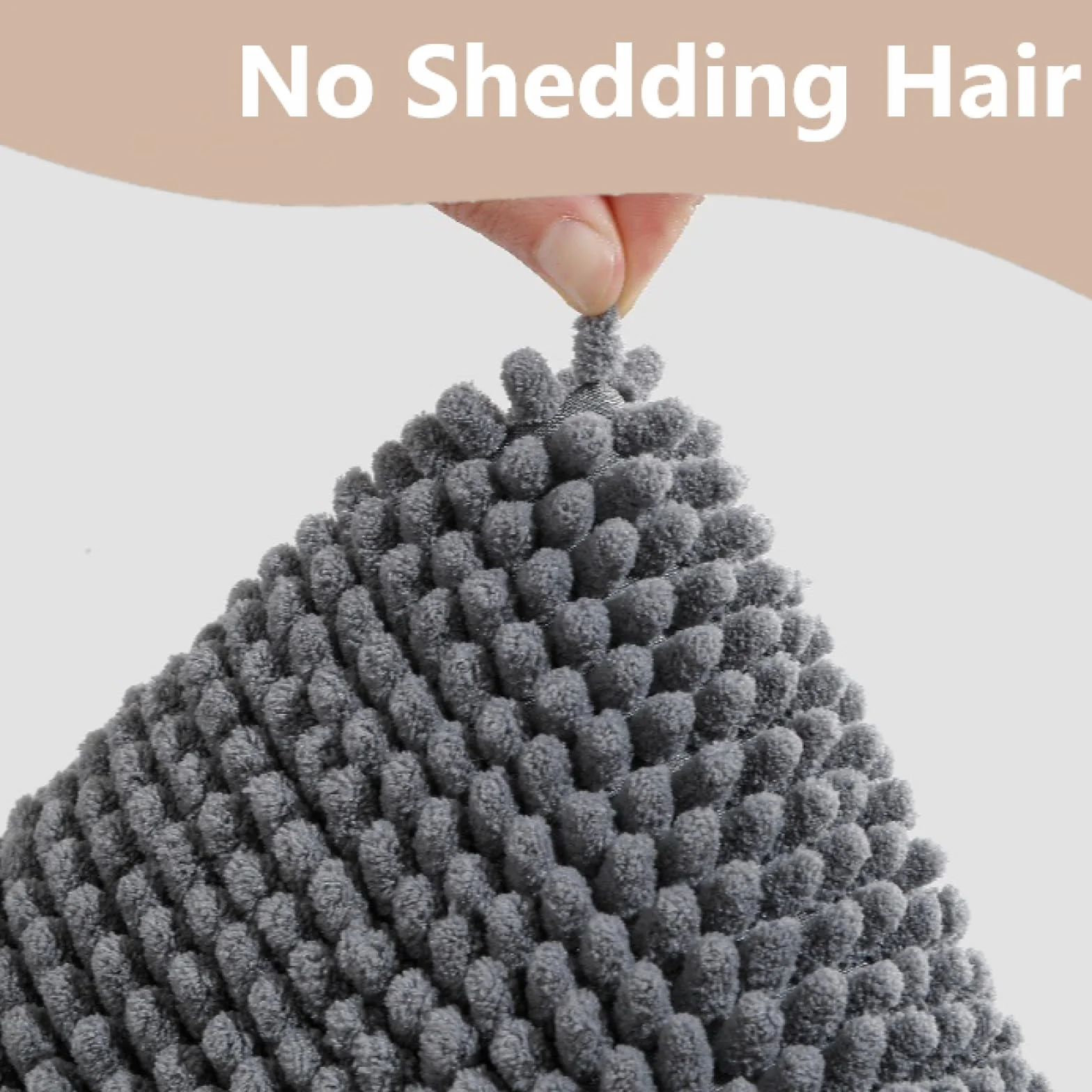 flintronic Antypoślizgowa mata łazienkowa 40 x 60 cm szenilowa szara