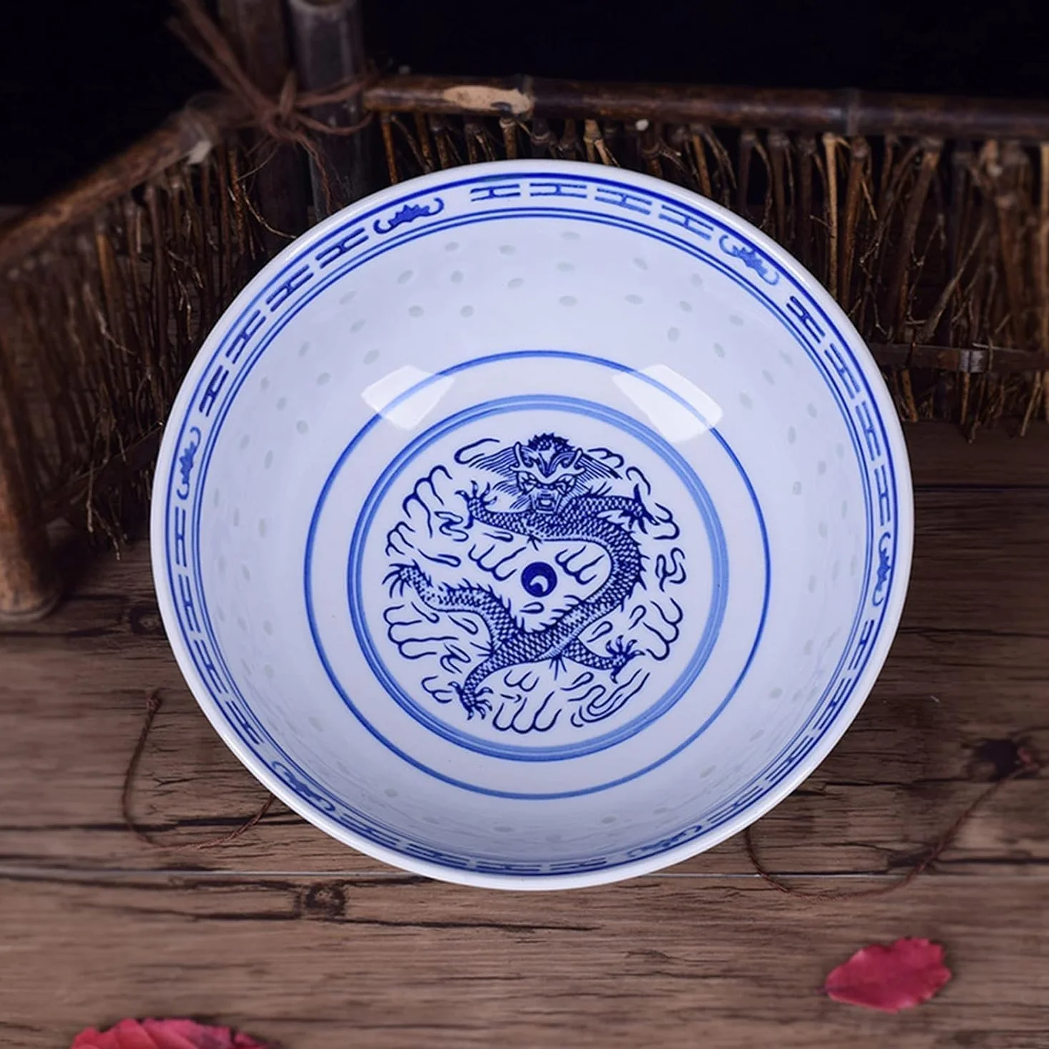 Ceramiczne miski na makaron ramen, porcelanowe azjatyckie miski do zupy, płatków, ryżu, Udon - wzór retro do jadalni i rozrywki