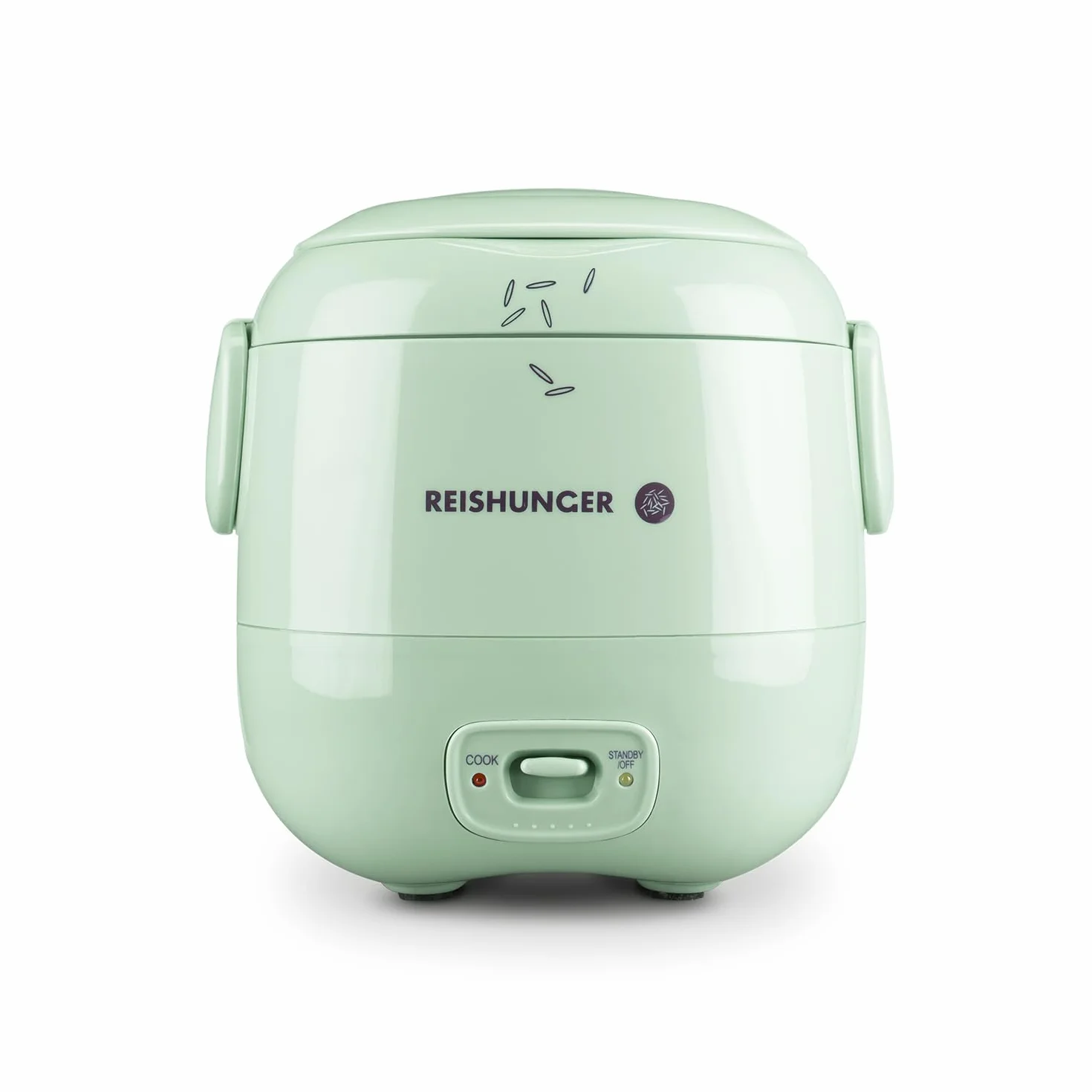REISHUNGER Mini kuchenka do gotowania ryżu, kolor szałwiowy | 0,3 l – 1 – 2 porcje | powłoka ceramiczna – garnek premium | kompaktowy rozmiar do małych domków i do zabrania w podróż