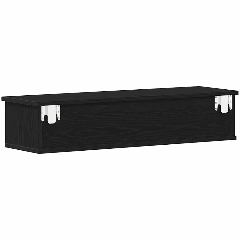 vidaXL Szafka ścienna, czarny dąb, 88x26x18,5 cm, szafka na TV, szafka wisząca, szafka z szufladami, szafki na TV, szafki wiszące, szafki z szufladami