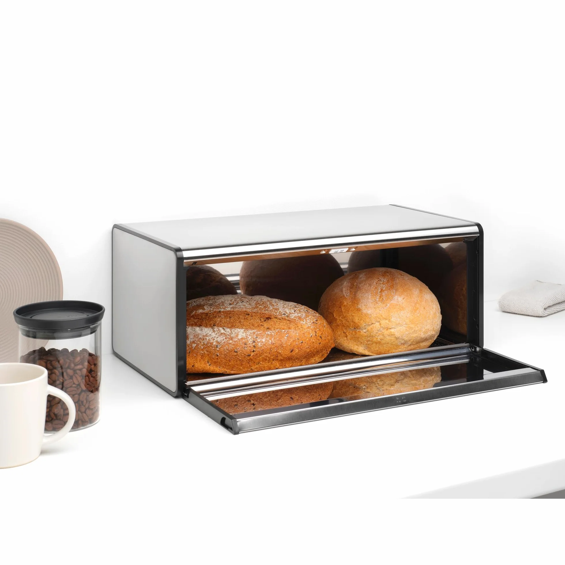 Brabantia Rectangular Chlebak, Czarny Matowy, 24.99 x 47.5 x 18.69 cm