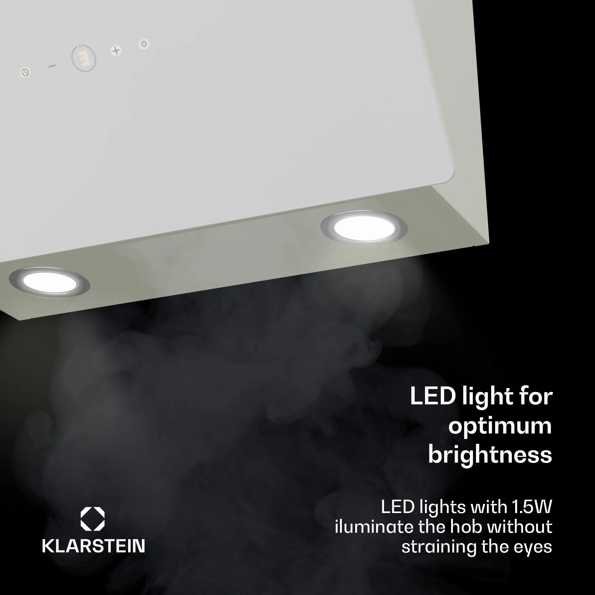 Klarstein MaxAir okap kuchenny – kompaktowy i wydajny, przepływ powietrza 183-336 m³/h, wydajność energetyczna A++, obsługa dotykowa, oświetlenie LED, przepływ i obieg, krem vintage