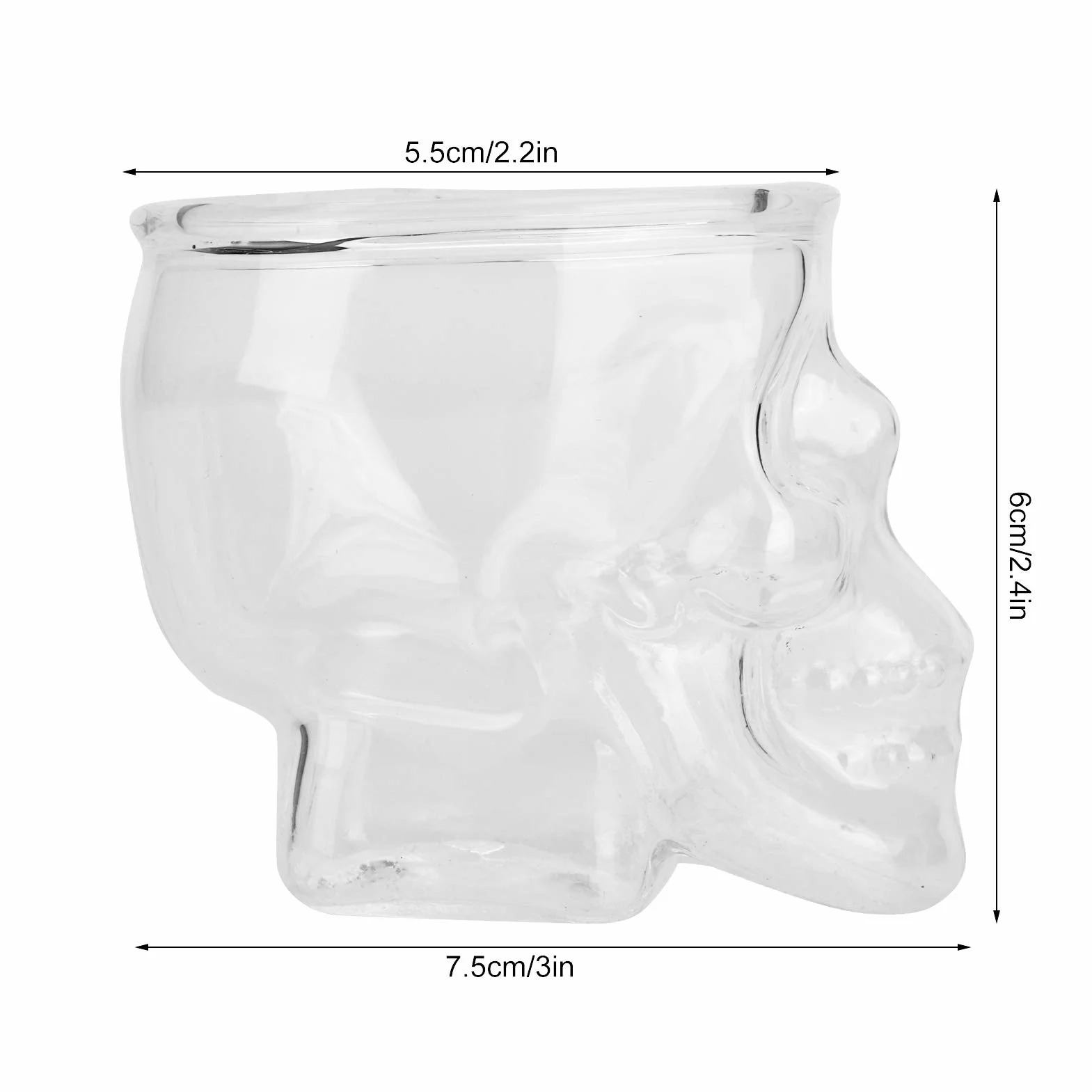 Kieliszek Do Wina Z Czaszką, 3 Szt. 75ML Szklany Kubek W Kształcie Czaszki W Kształcie Głowy Kubek Do Wina Piwo Napój Pojemnik Na Napoje Halloween Party Decor