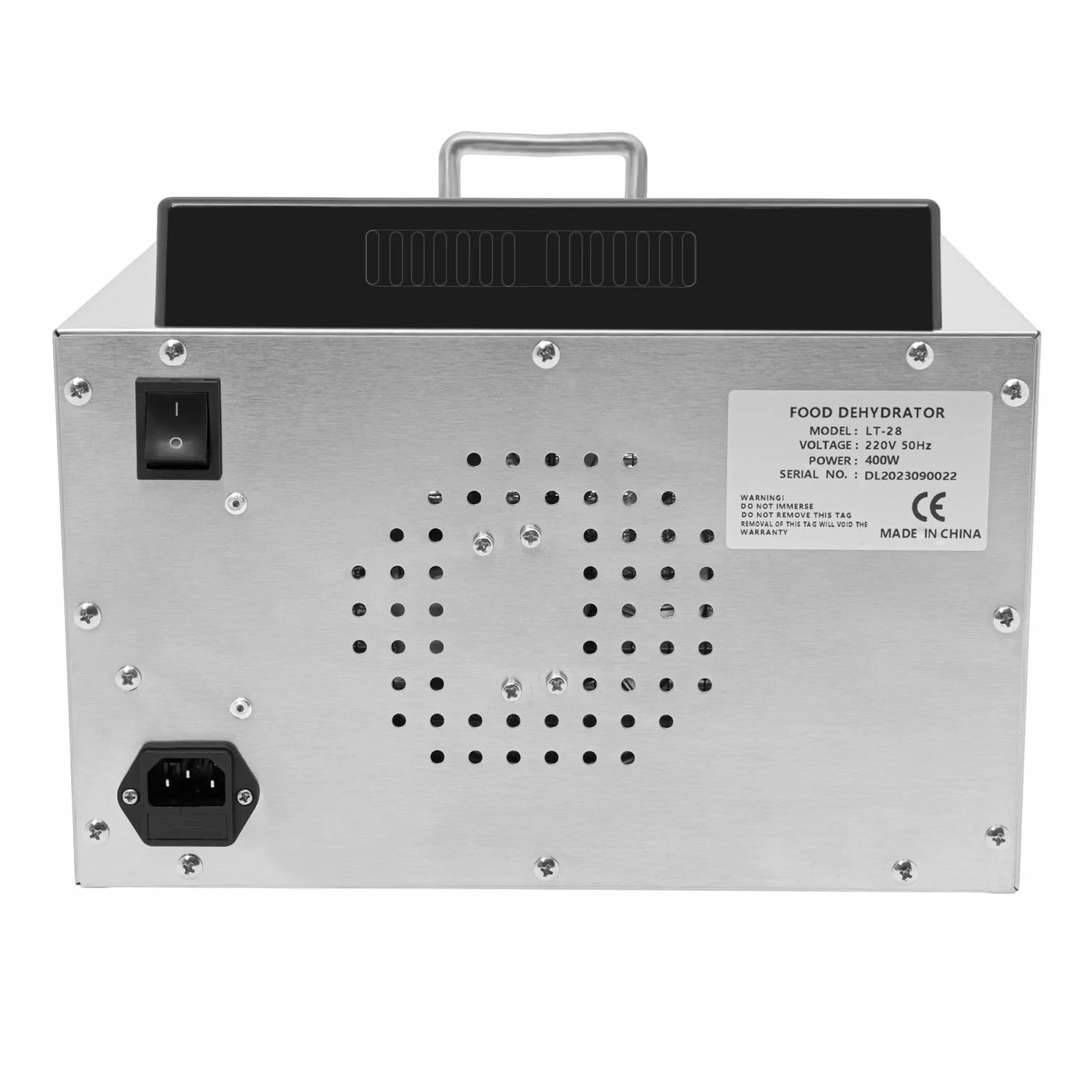 Suszarka ze stali nierdzewnej, 6-poziomowa suszarka do pomidorów, 400 W, regulator temperatury 30-90°C, funkcja timera 24 h, zamrażanie suszarki do owoców, mięsa, owoców, warzyw