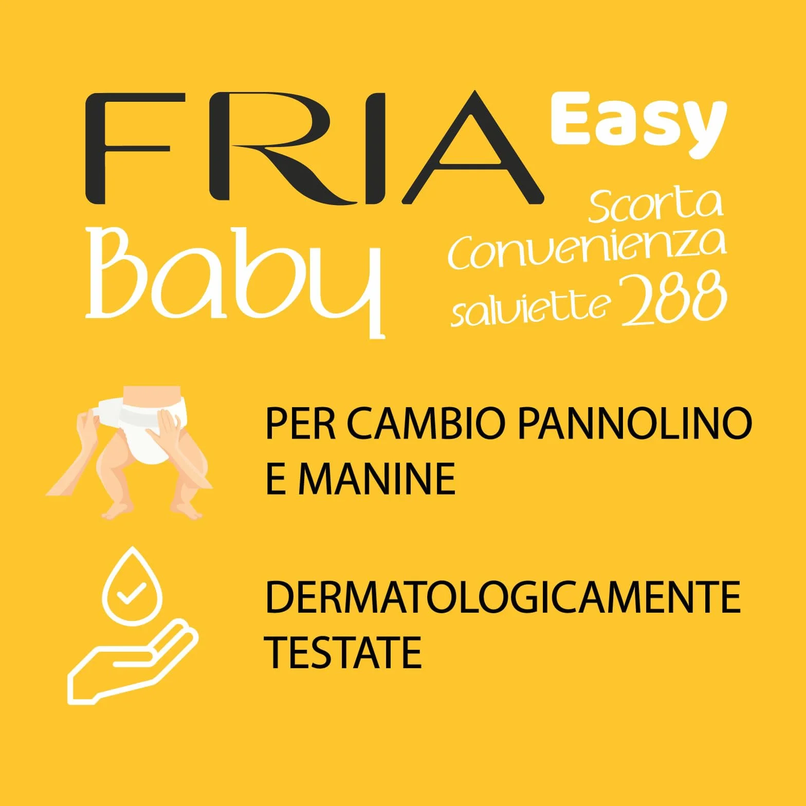 Fria Chusteczki do zmiany pieluch Easy Baby z aloesem i ekstraktem z miodu, nawilżające skórę, testowane dermatologicznie, 288 chusteczek