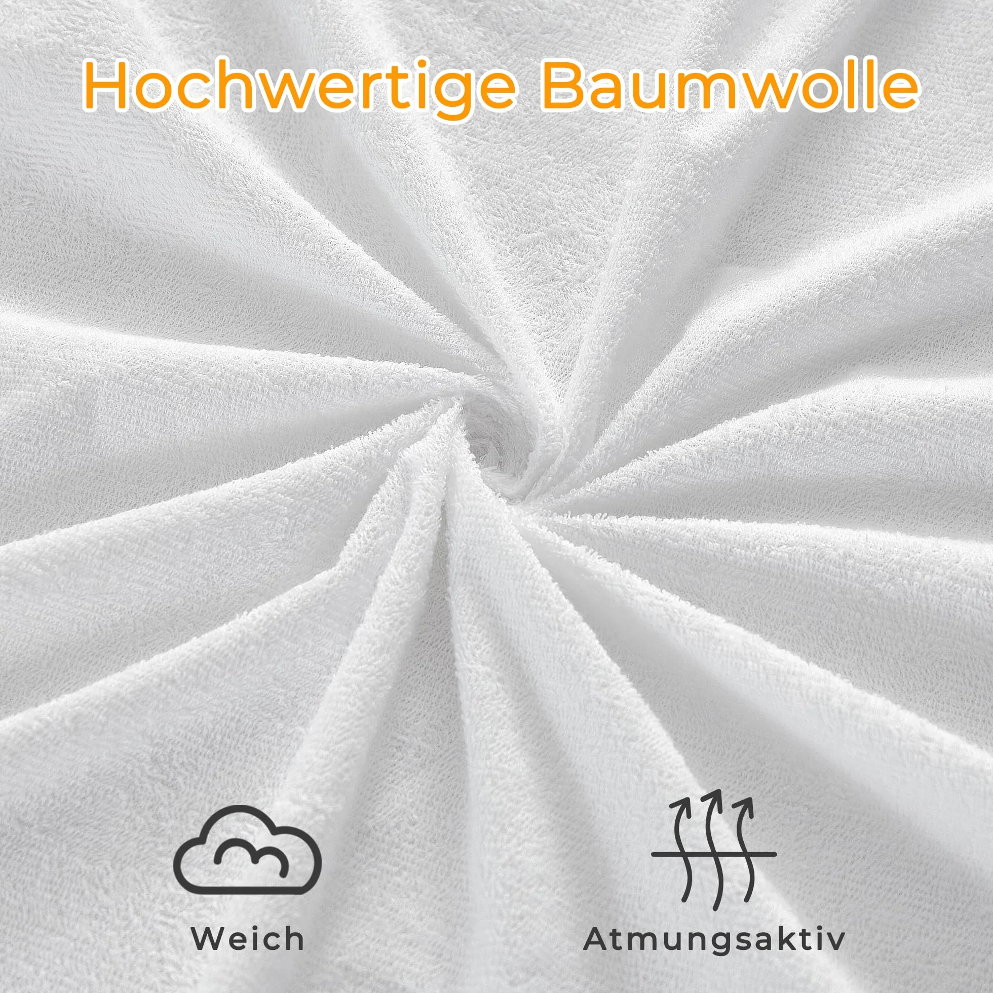 TOCOMOA Pokrowiec na materac, bawełna, wodoodporny, 160 x 200 cm, certyfikat Oeko-Tex, przy nietrzymaniu moczu, nadaje się do prania, oddychająca ochrona materaca z 4 gumkami