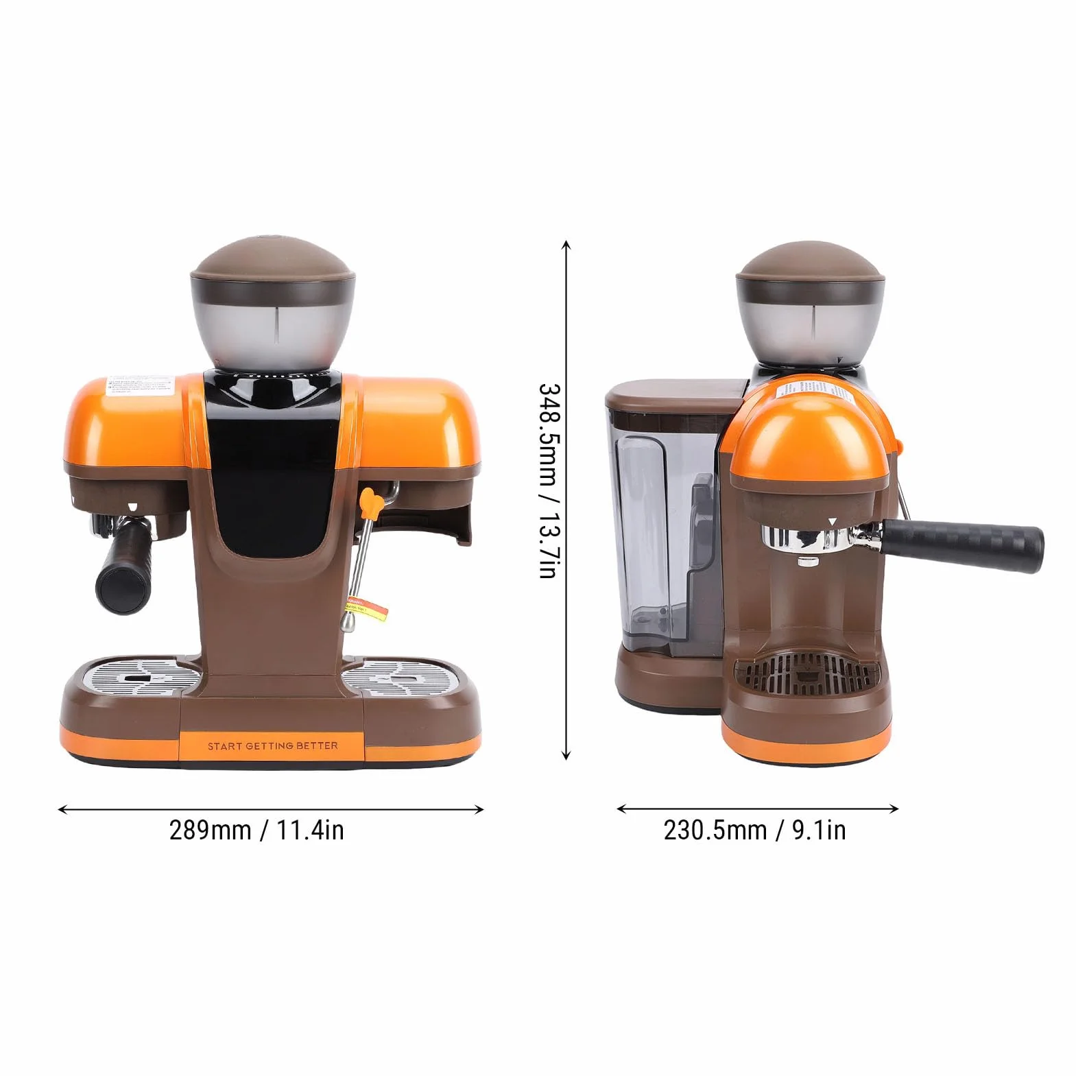 Zerodis Ekspres do Kawy, Ekspres do Kawy z Sabotażem, Młynek Parowy Domowego Biura w Stylu Baristy, 19 Barów 800 Ml 58 Mm Półautomatyczny (Wtyczka UE 220 V)