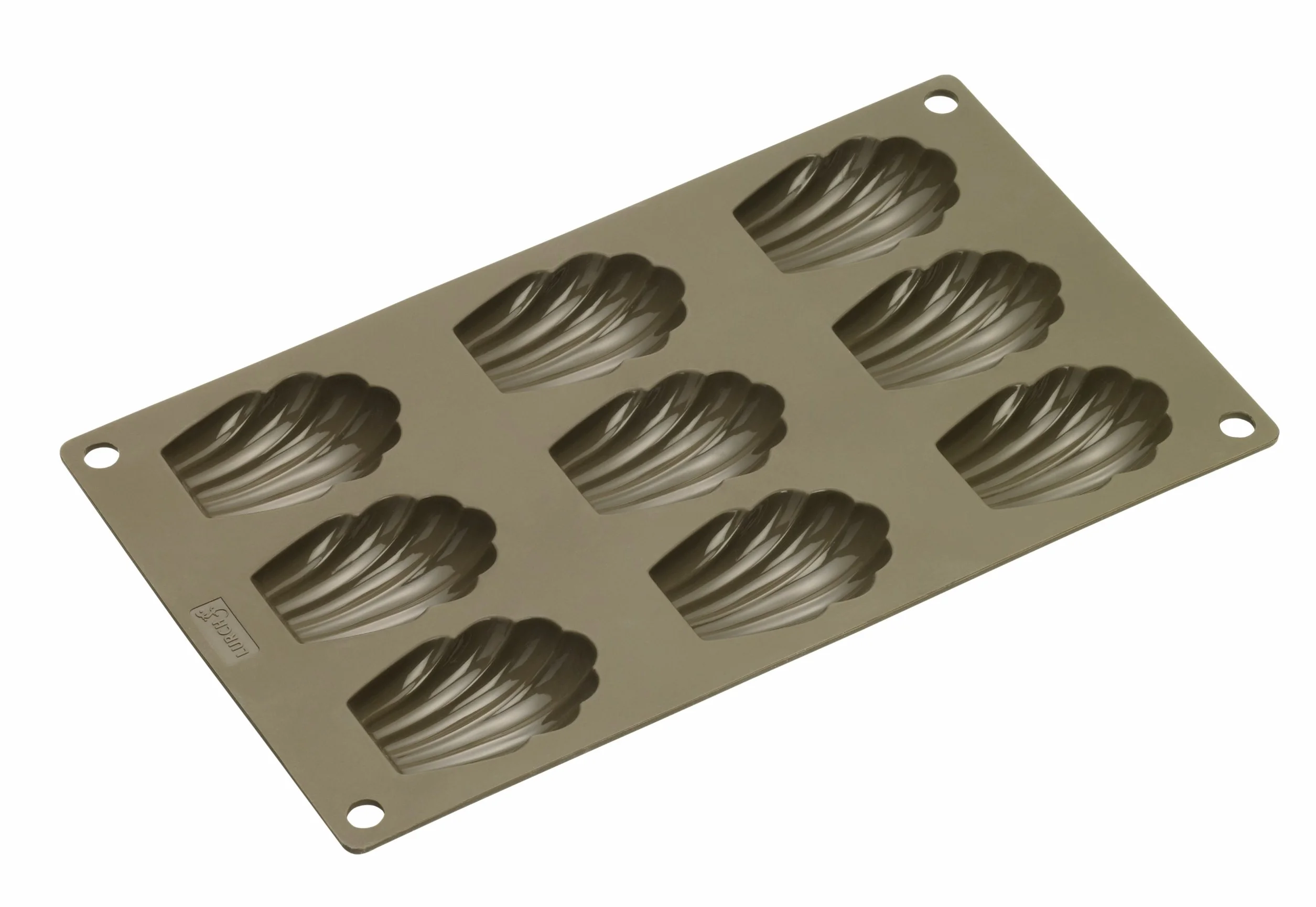Lurch 85025 FlexiForm Madeleine 9-rzędowa (6 x 4 cm) wykonana w 100% z silikonu platynowego niezawierającego BPA, brązowa