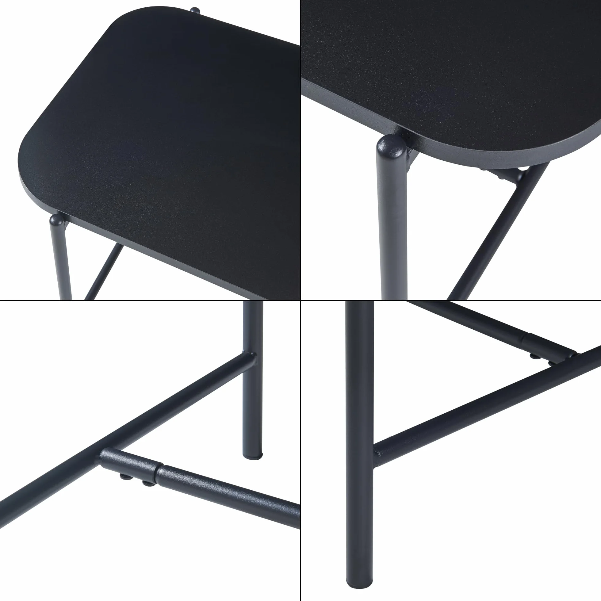 [en.casa] Stolik pomocniczy do salonu Stolik kawowy Stolik kawowy z prostokątnym blatem 110 x 50 x 45 cm do salonu - czarny