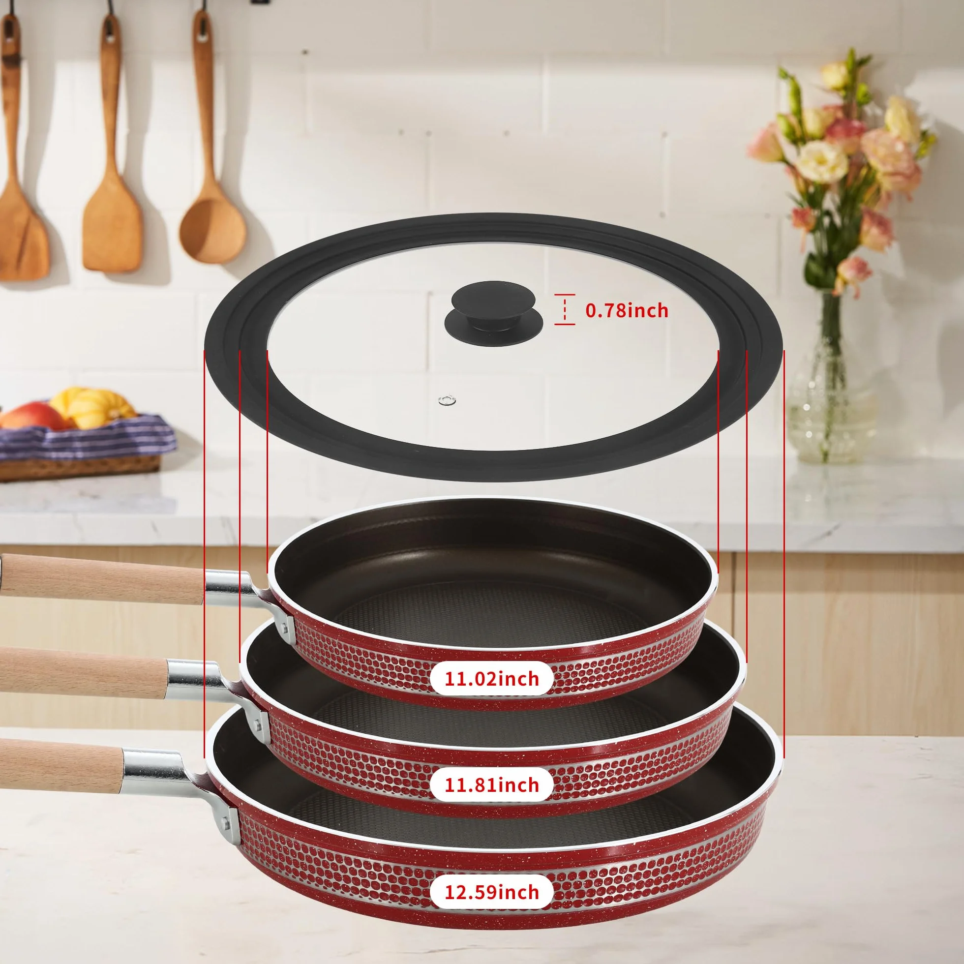 Pokrywa kuchenna uniwersalna, czarna, silikonowa krawędź, średnica 28-32 cm