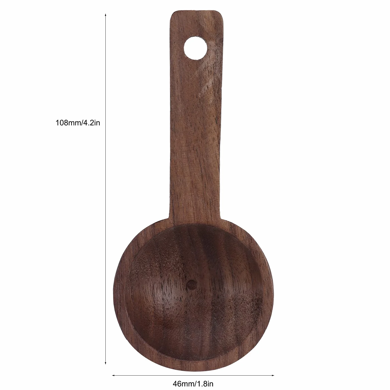 Drewno Orzechowe Łyżki Pomiarowe do Kawy Łyżeczki do Kawy Herbata Cukier Mąka Przyprawy Trwałe Artystyczne Ekologiczne ((1 na sprzedaż) #2 108mm drewno orzechowe)