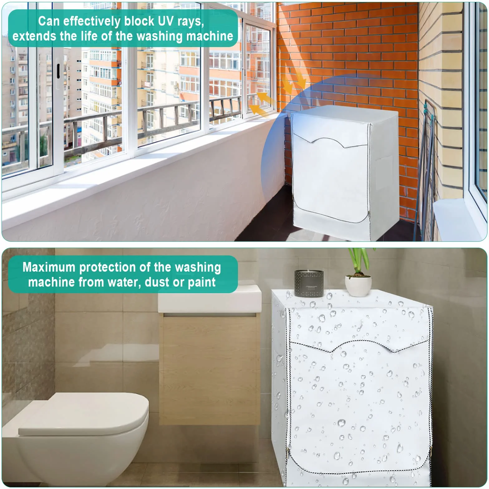 Pokrowiec ochronny na pralkę wodoszczelny XL 60x65x