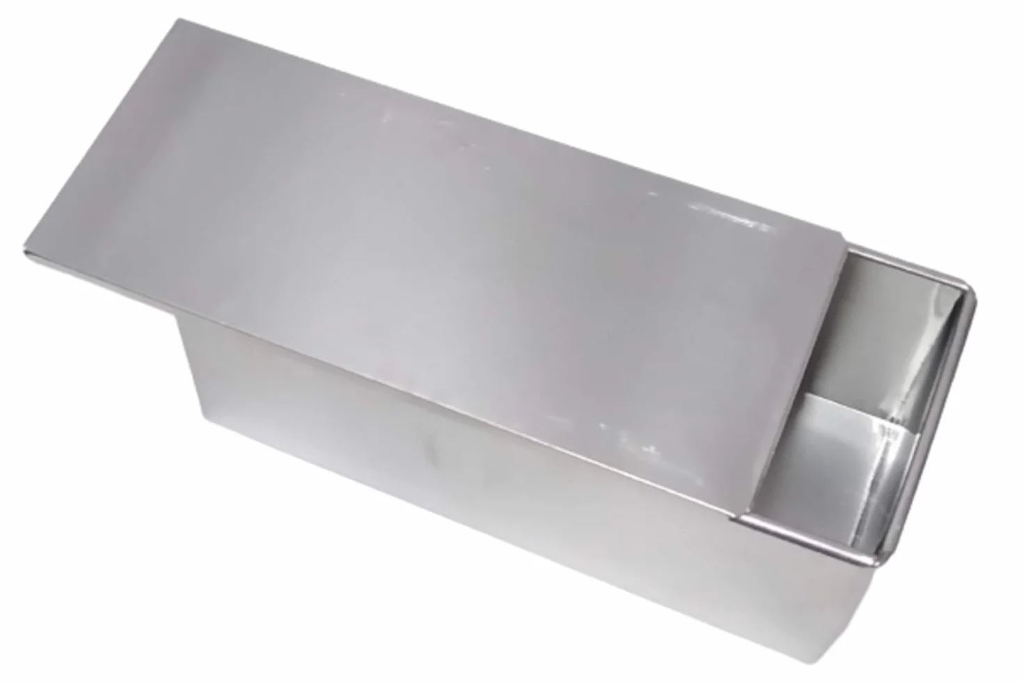 Aluminiowa forma do chleba Rozmiar blaszanej pokrywy: 9,5 x 4,25, rozmiar formy zewnętrznej: L 23 cm x szer. 9,5 cm x wys. 3,5 cala, rozmiar wewnętrzny 22,2 cm x 9,5 cm x 8,3 cm